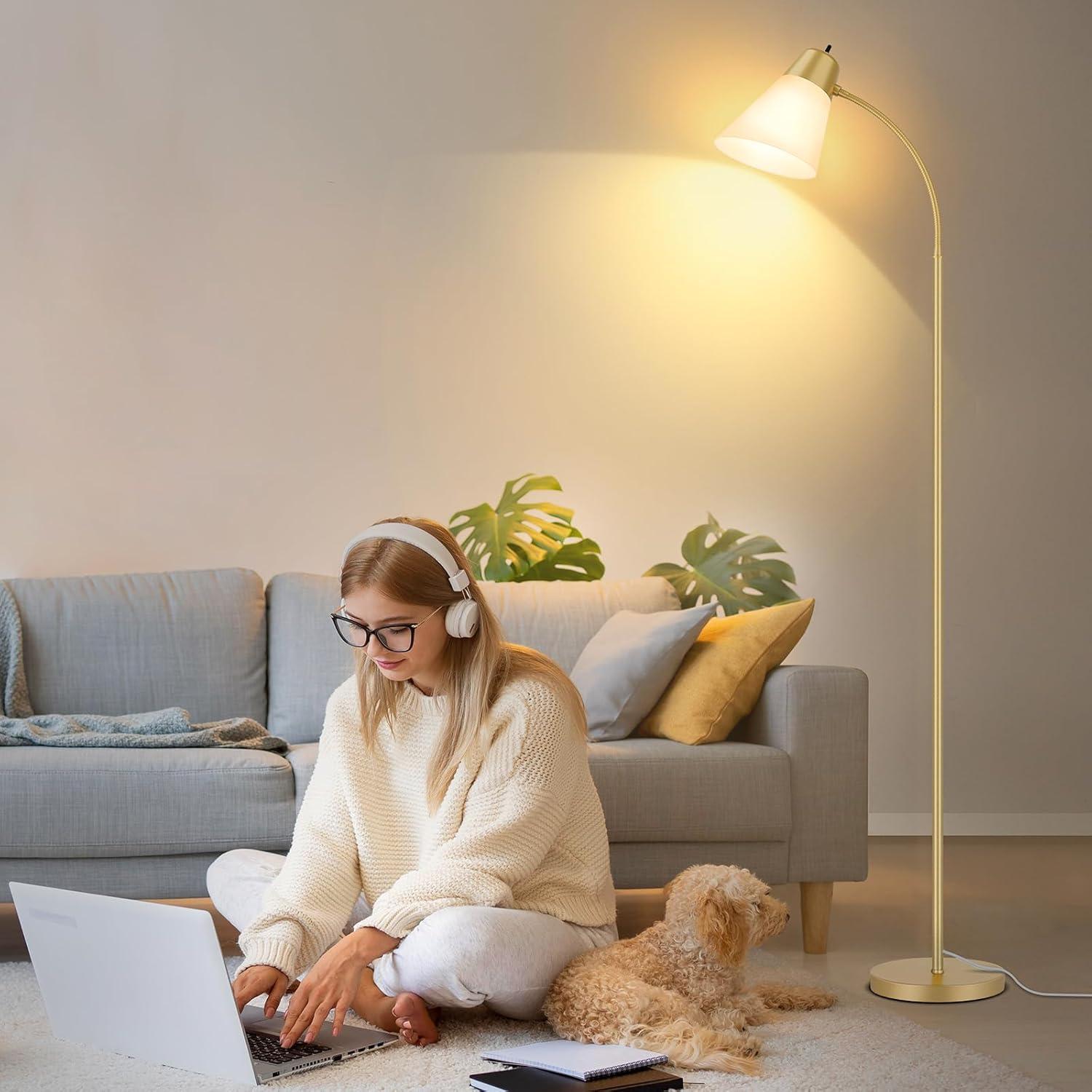 Lámpara de Pie Ajustable Coucrek con Brazo Flexible 185.9 cm