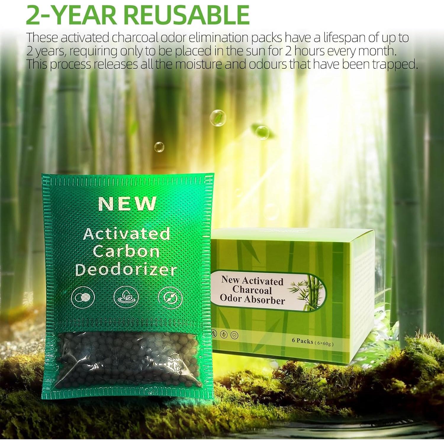 Paquete de 6 Desodorantes de Carbón Activado YouniDint 60g