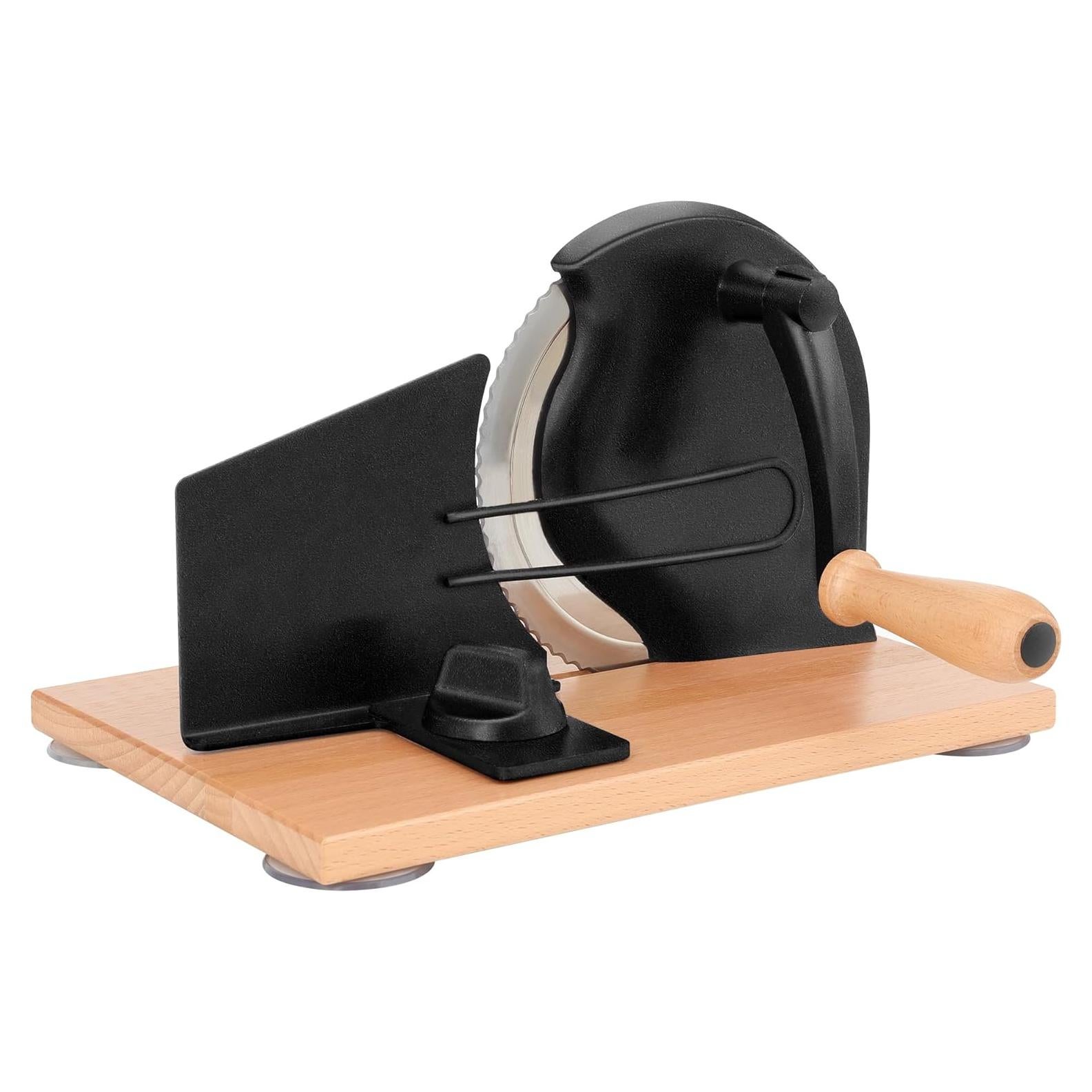 Cortador de Pan Manual CAWIU con Grosor Ajustable Negro