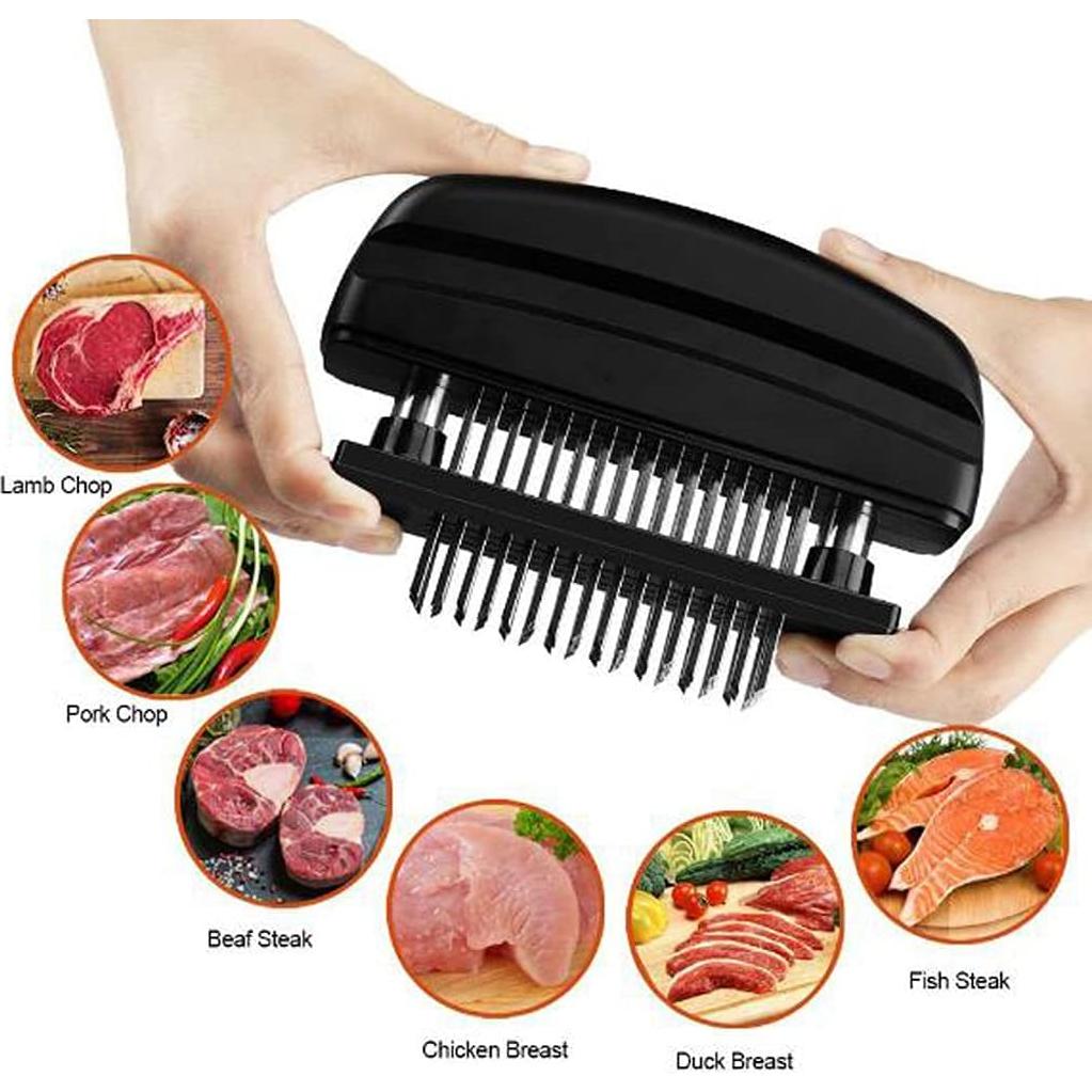 Abrelatas de Carne Hoshen 48 Agujas Acero Inoxidable Negro