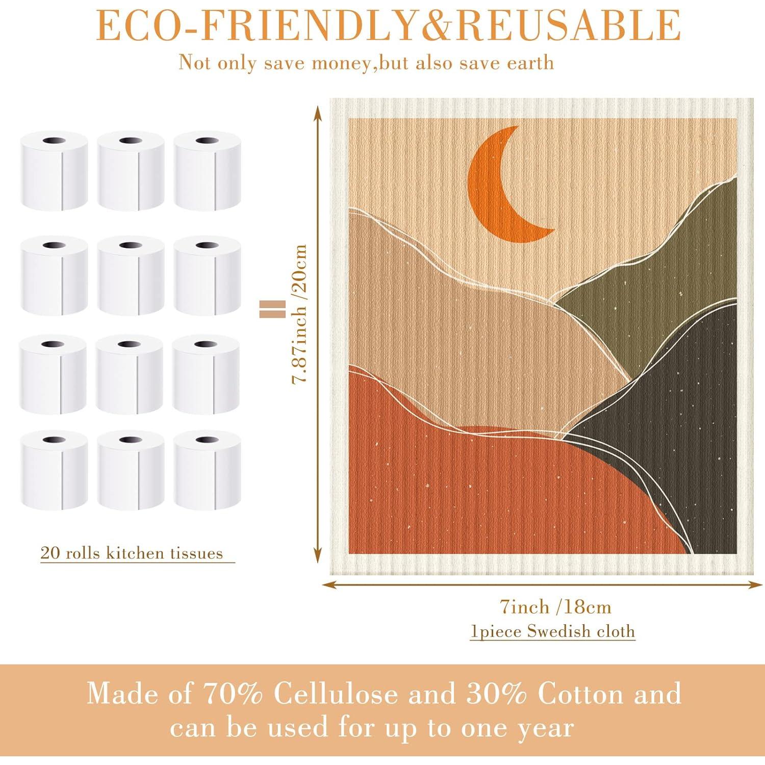 6 Paños de Cocina Reutilizables Cunhill Arte Abstracto 20x18cm