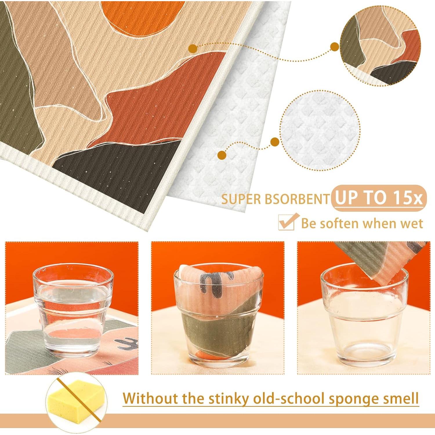 6 Paños de Cocina Reutilizables Cunhill Arte Abstracto 20x18cm