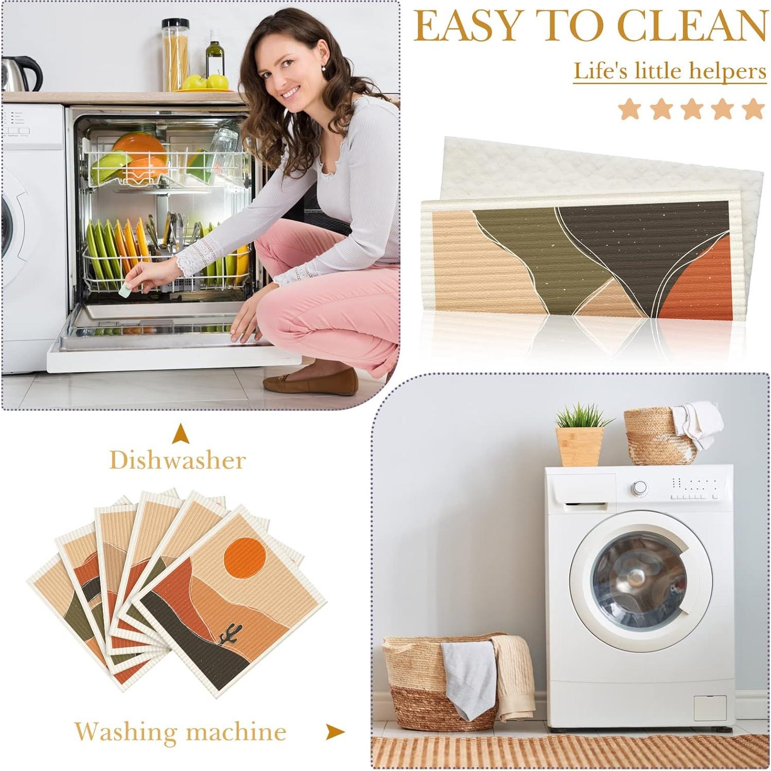 6 Paños de Cocina Reutilizables Cunhill Arte Abstracto 20x18cm