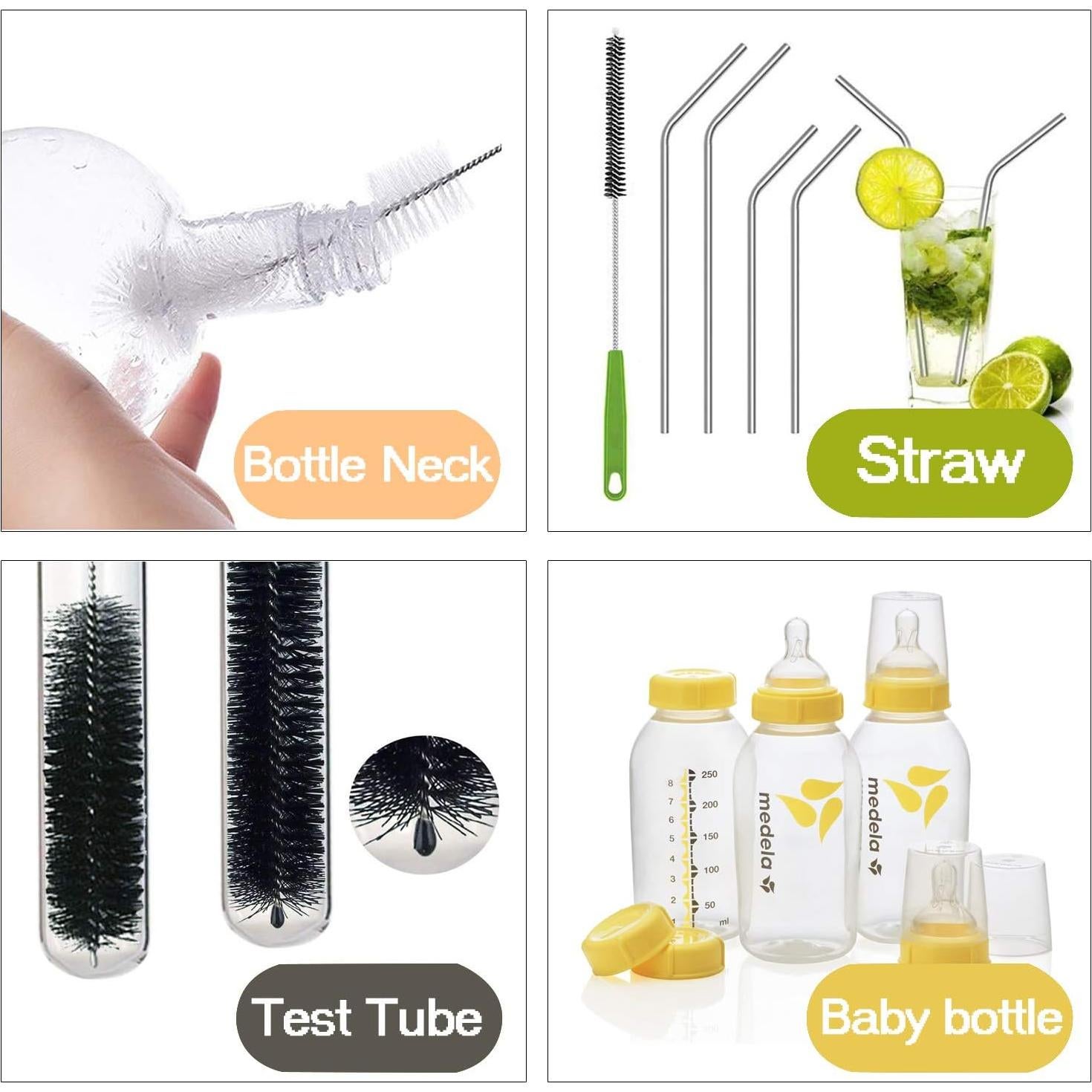 Juego de 7 cepillos de limpieza Haomaomao con mangos largos