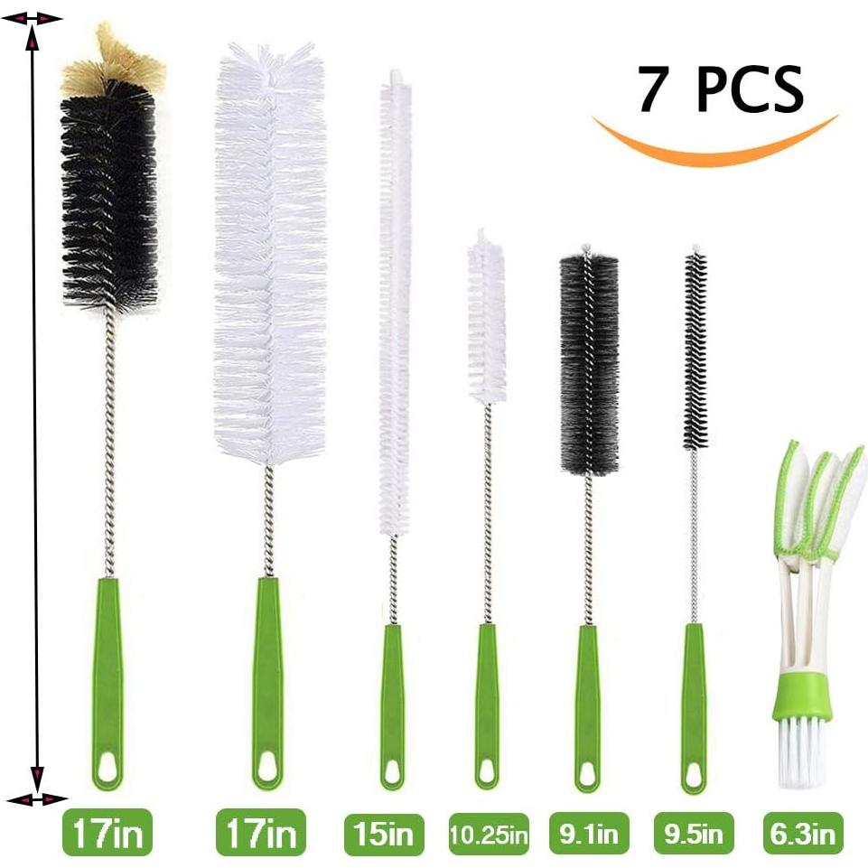 Juego de 7 cepillos de limpieza Haomaomao con mangos largos