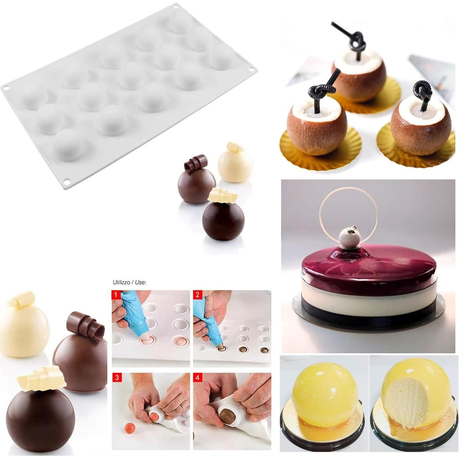 Molde de Silicona 3D RoseFlower para Trufas y Postres 15 Cavidades