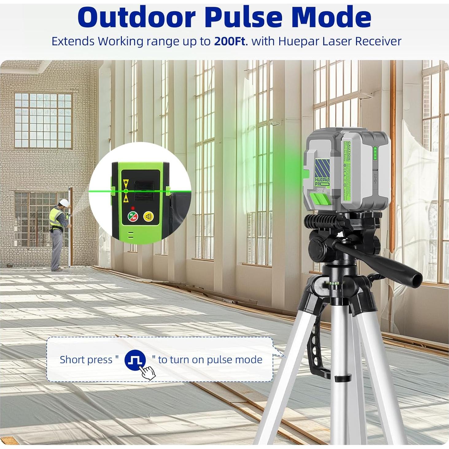 Nivel Láser Verde Huepar Pro GK011SG Autonivelante 5200mAh