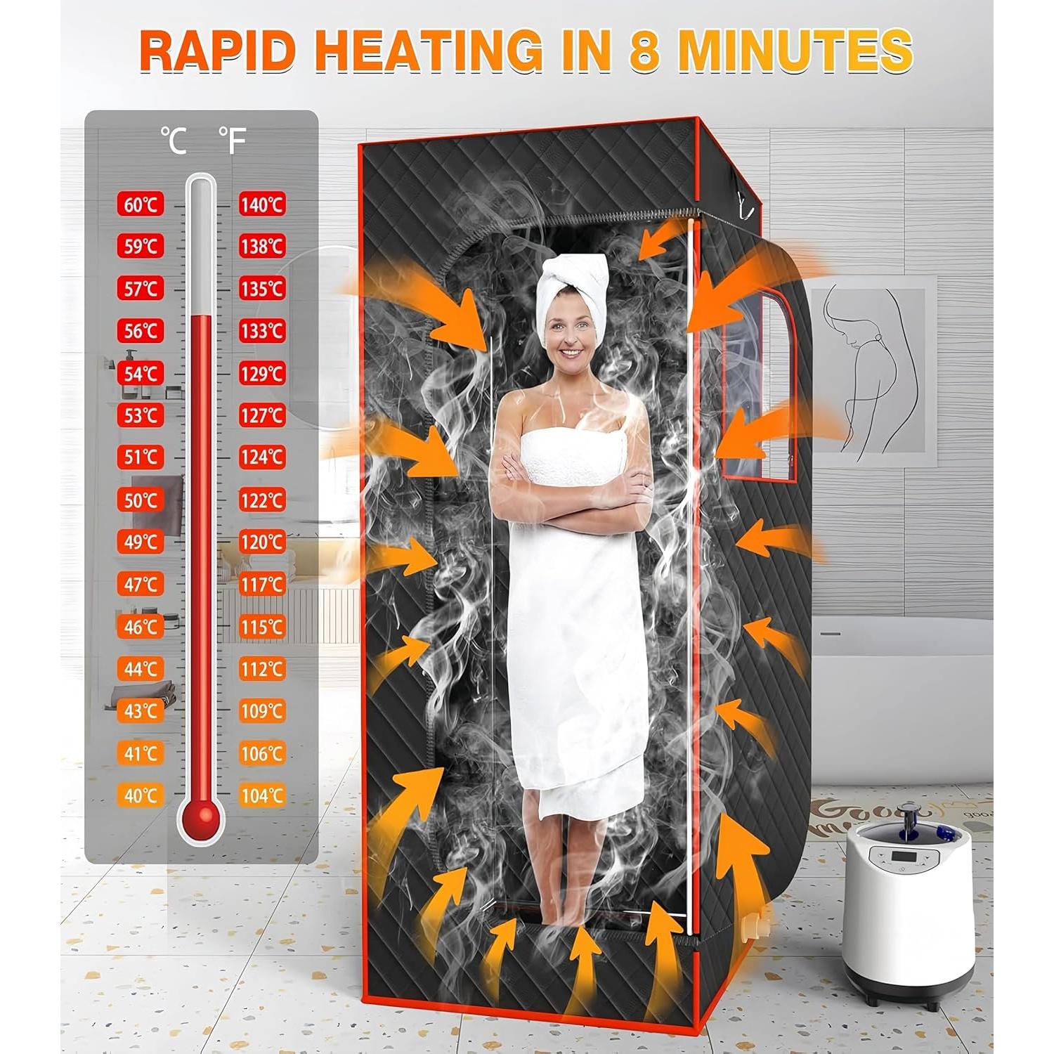 Caja de Sauna Portátil QIOMALA SNF-4 con Vaporizador 3L