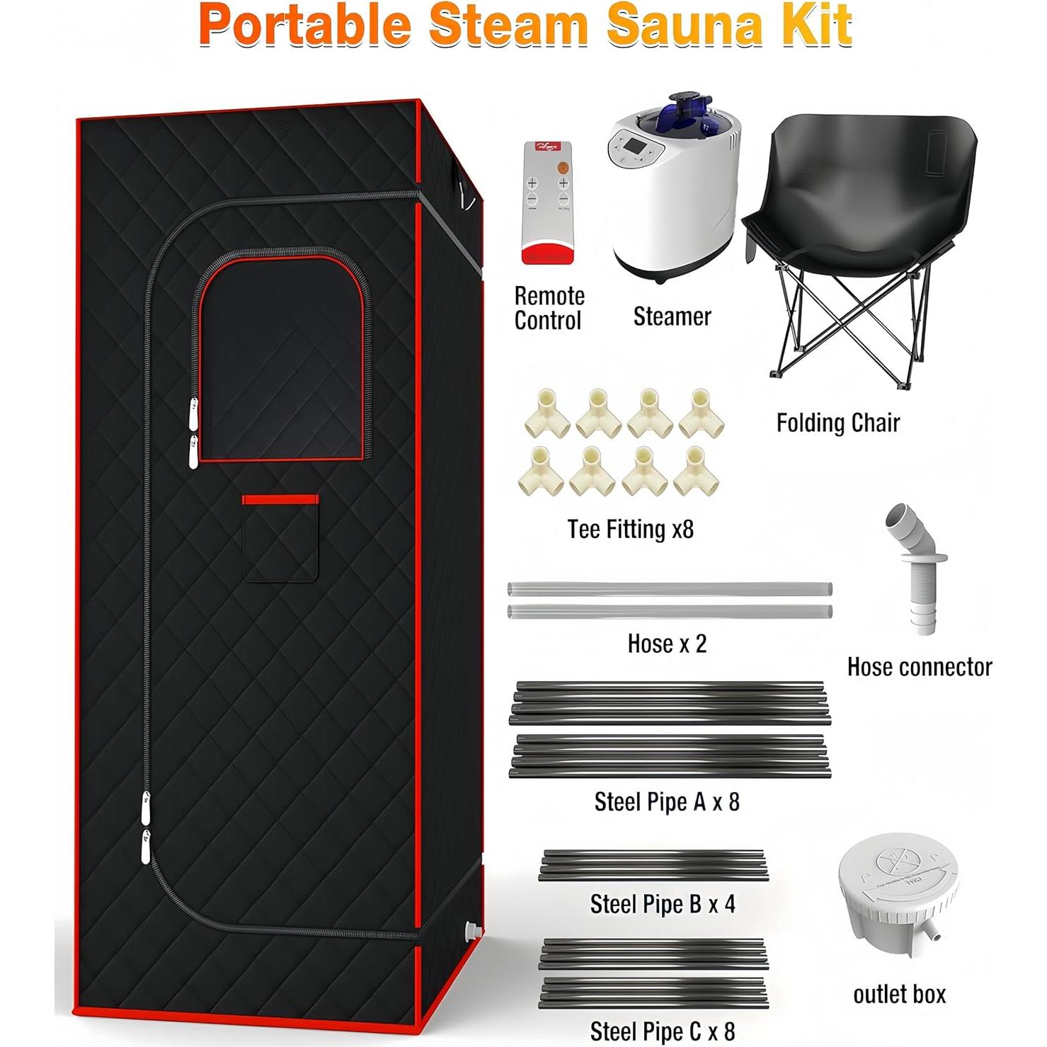 Caja de Sauna Portátil QIOMALA SNF-4 con Vaporizador 3L