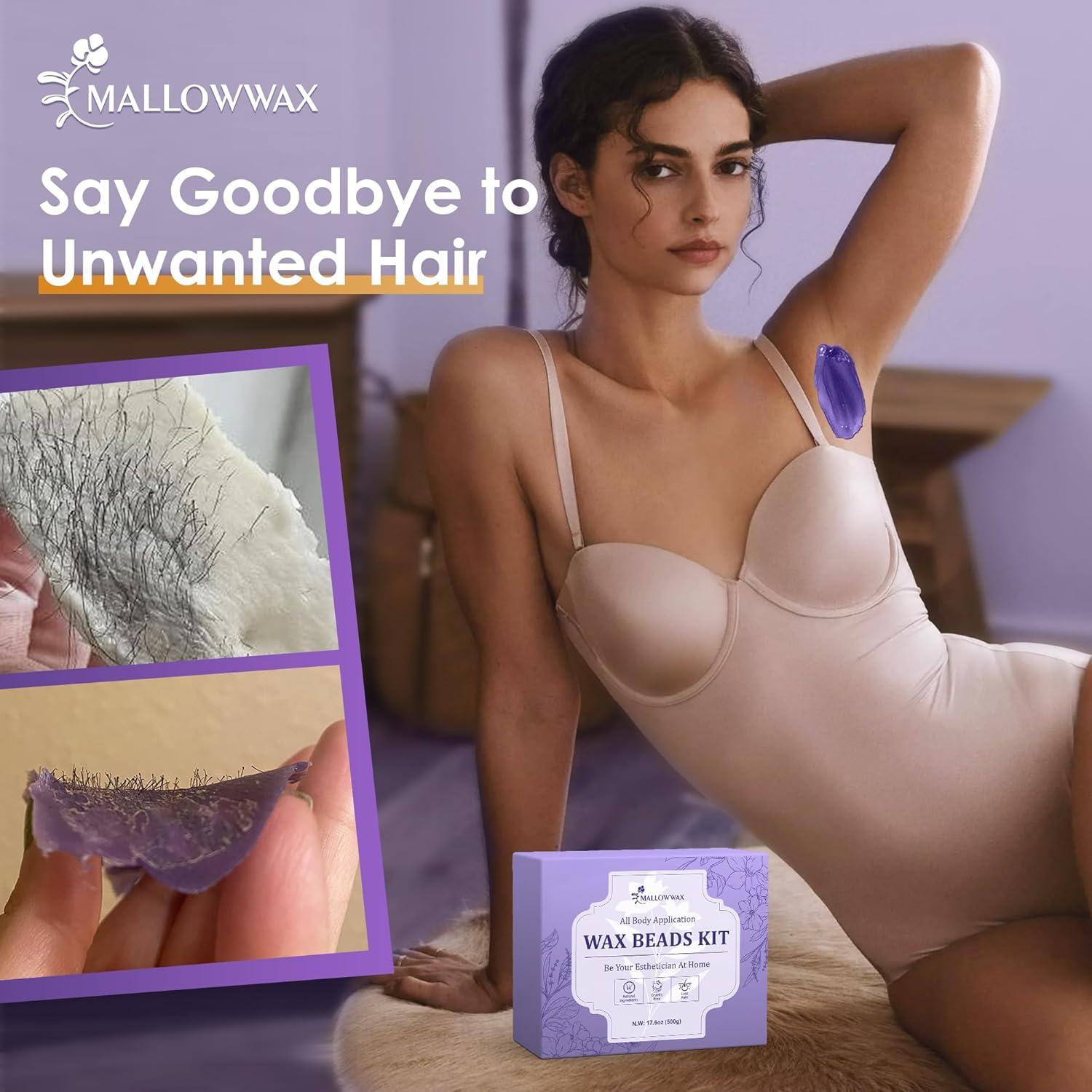 Kit de Perlas de Cera Dura Mallowwax - 5 Aromas para Depilación