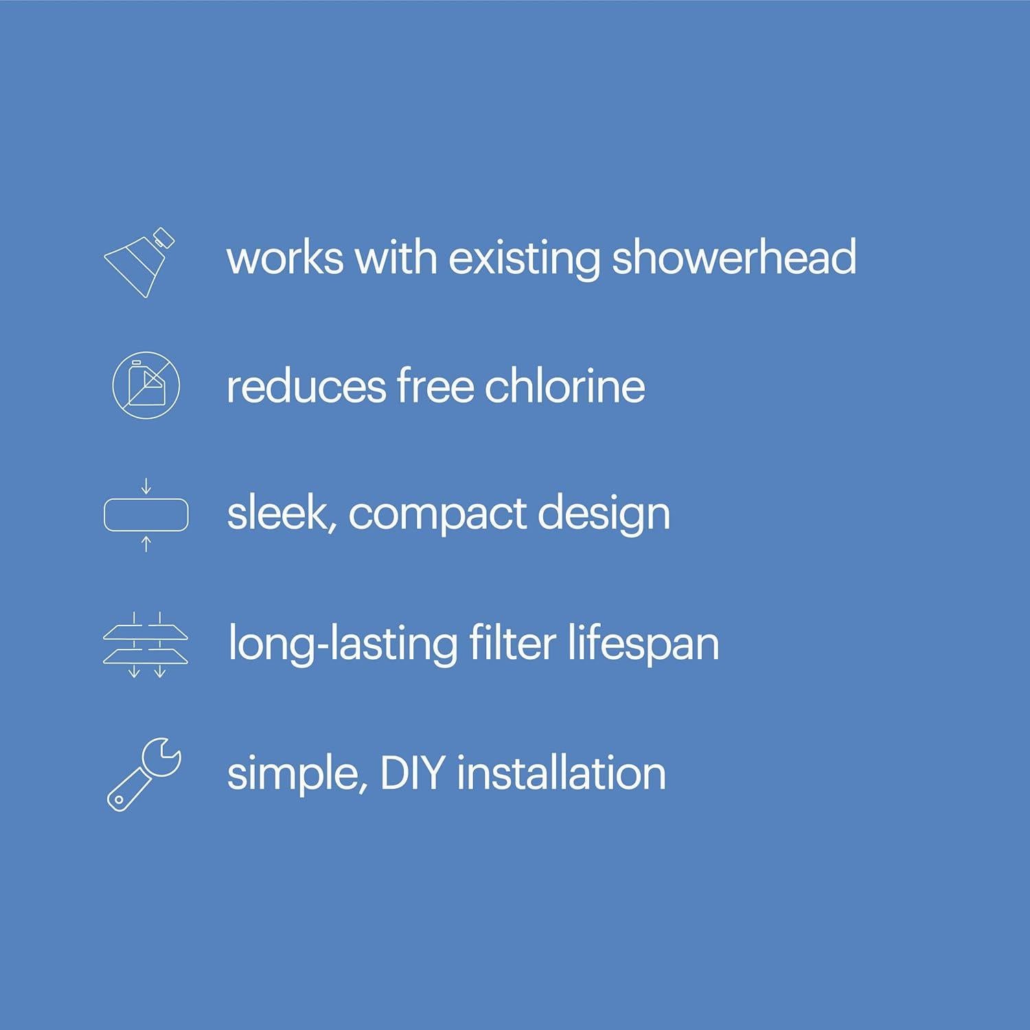 Filtro de Ducha Brondell VivaSpring Compacto Níquel Cepillado