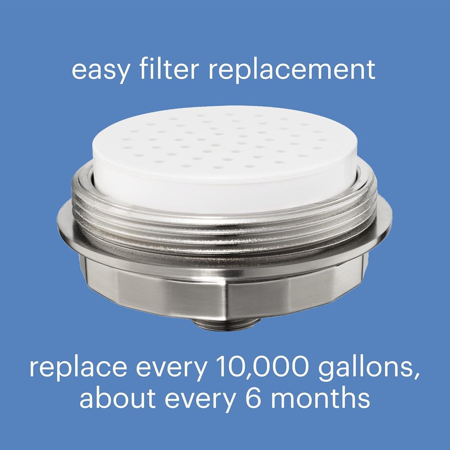 Filtro de Ducha Brondell VivaSpring Compacto Níquel Cepillado