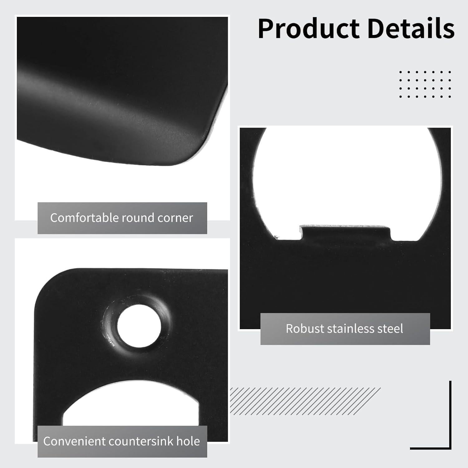 Placas de Golpe para Puertas OMISTAR Acero Inoxidable Negro 12 Pcs