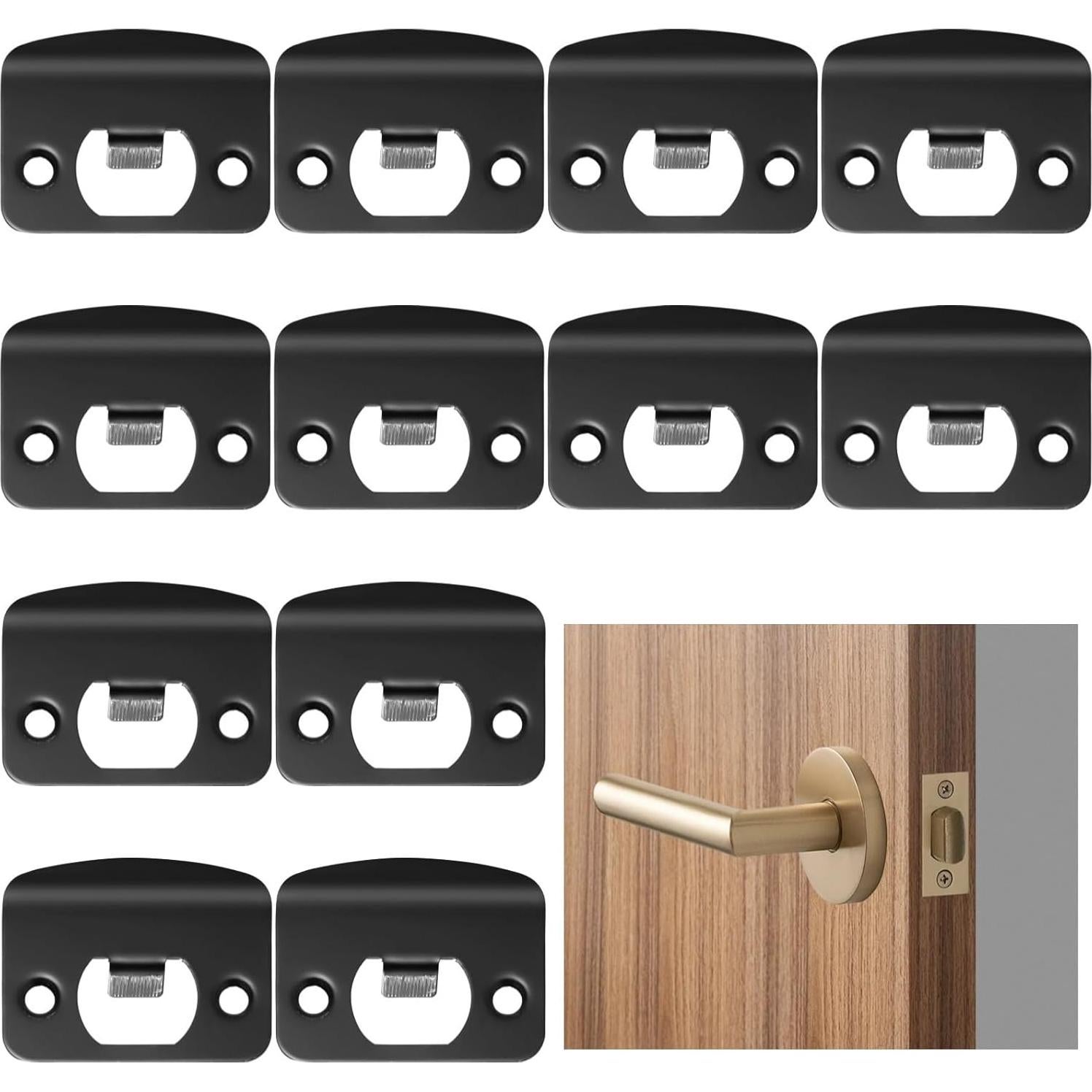 Placas de Golpe para Puertas OMISTAR Acero Inoxidable Negro 12 Pcs