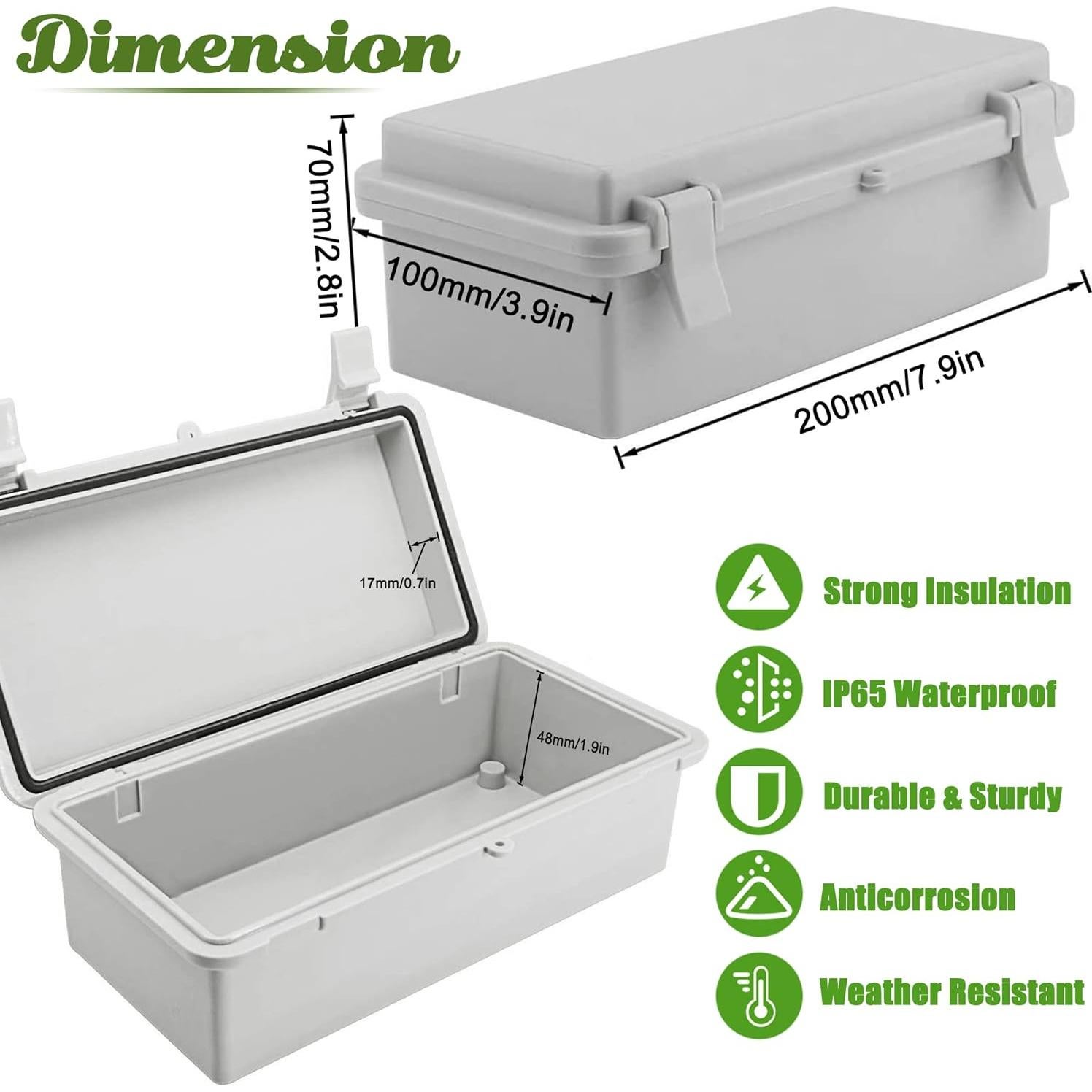 Caja de Conexiones IP65 de Plástico ABS Sunnyglade 9.9x20.1cm