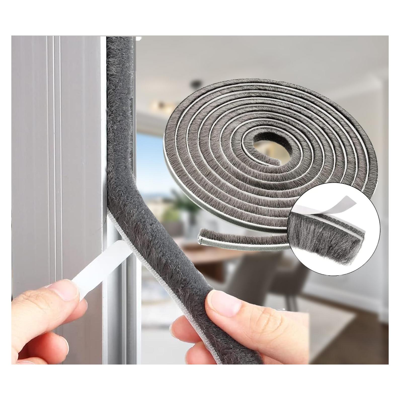 Burlete autoadhesivo NNICEHTS 10m x 0.89cm gris para puertas y ventanas