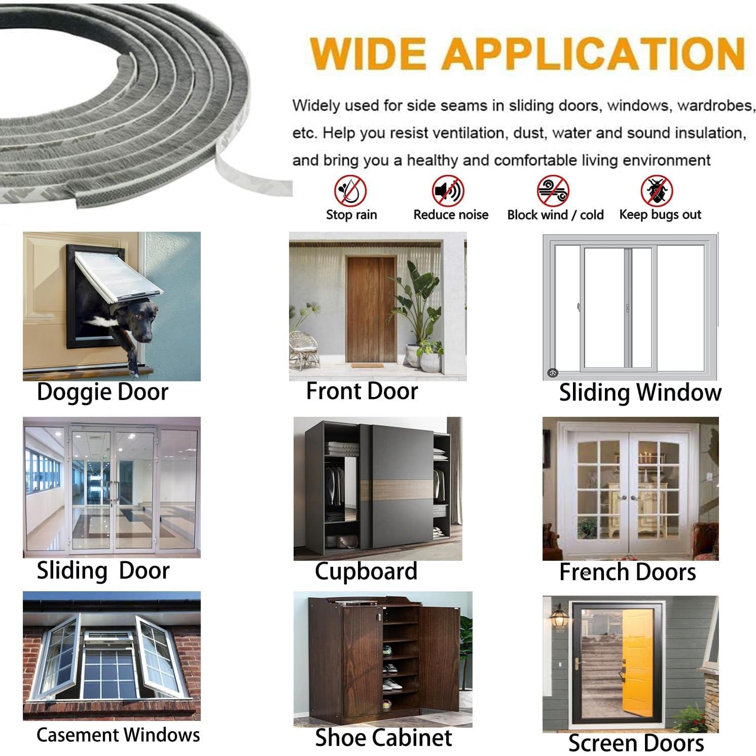 Burlete autoadhesivo NNICEHTS 10m x 0.89cm gris para puertas y ventanas