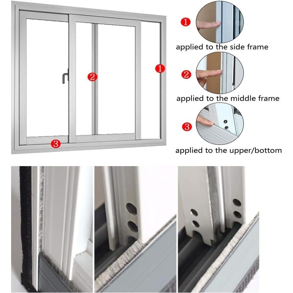Burlete autoadhesivo NNICEHTS 10m x 0.89cm gris para puertas y ventanas