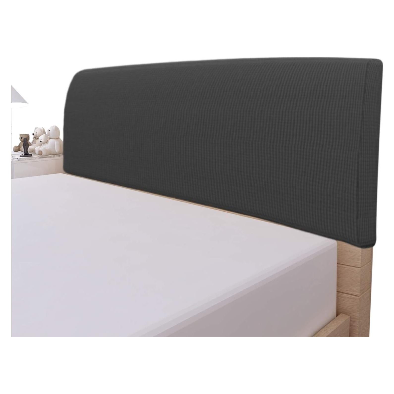 Funda de Cabecera Easy-Going Reina Gris Oscuro Elástica