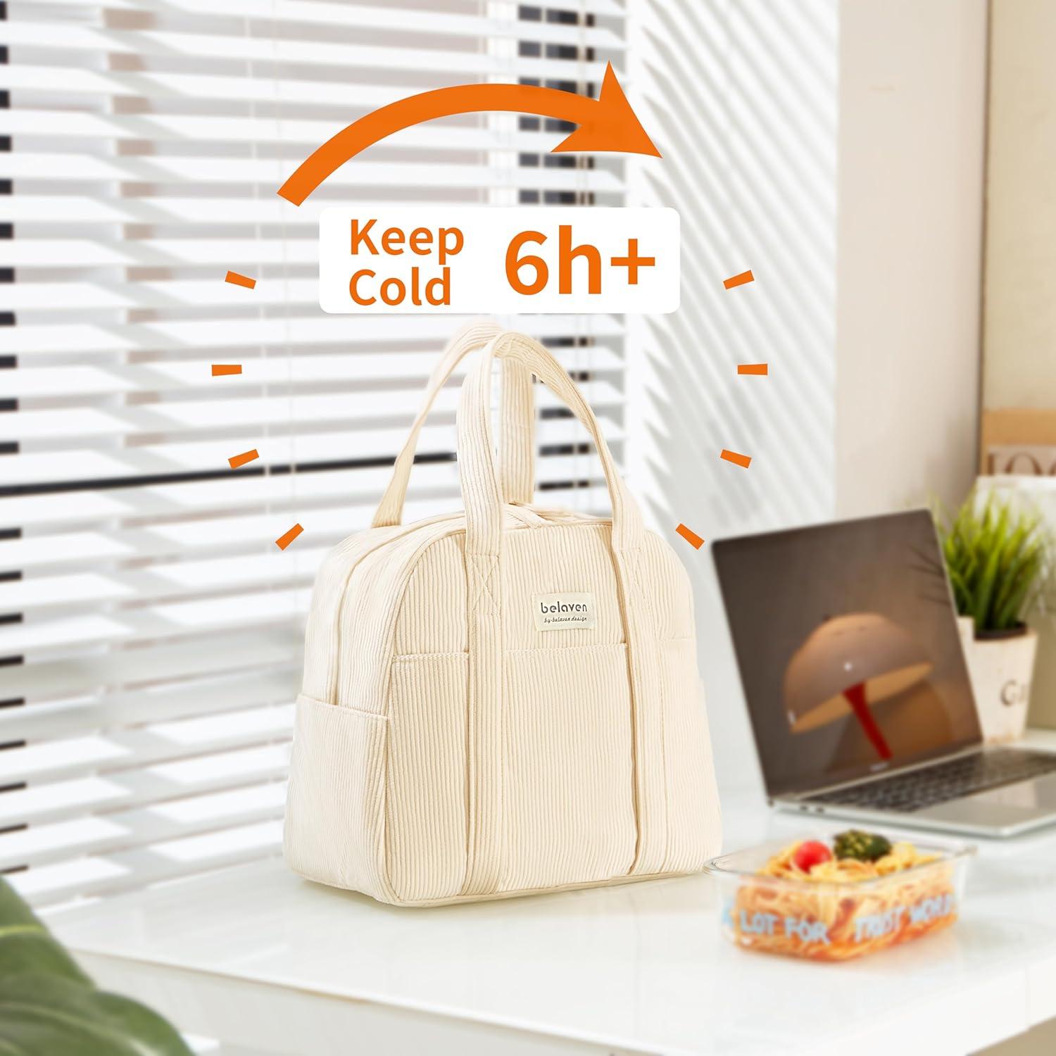 Bolsa de Almuerzo Aislada Belaven Beige 15 Latas 6 Horas Frío