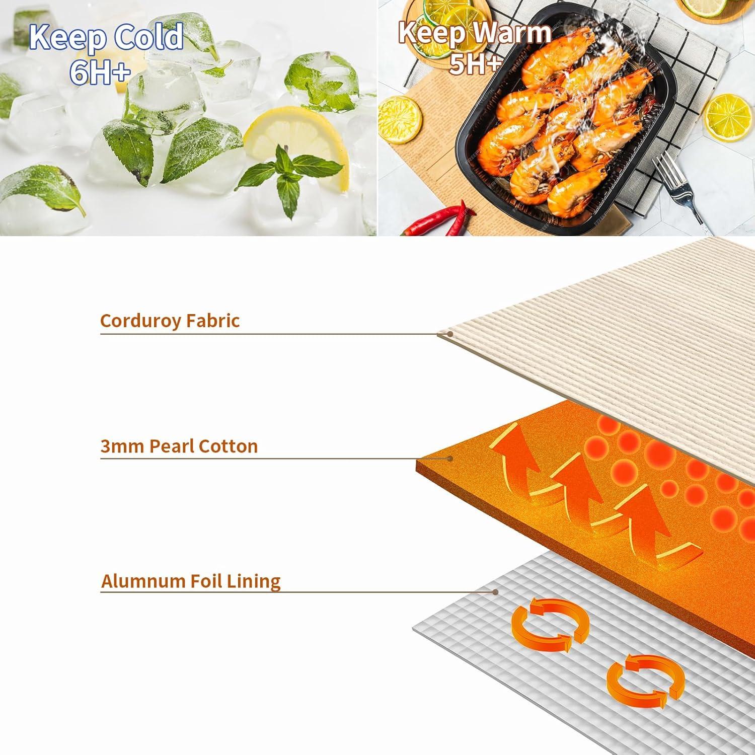 Bolsa de Almuerzo Aislada Belaven Beige 15 Latas 6 Horas Frío