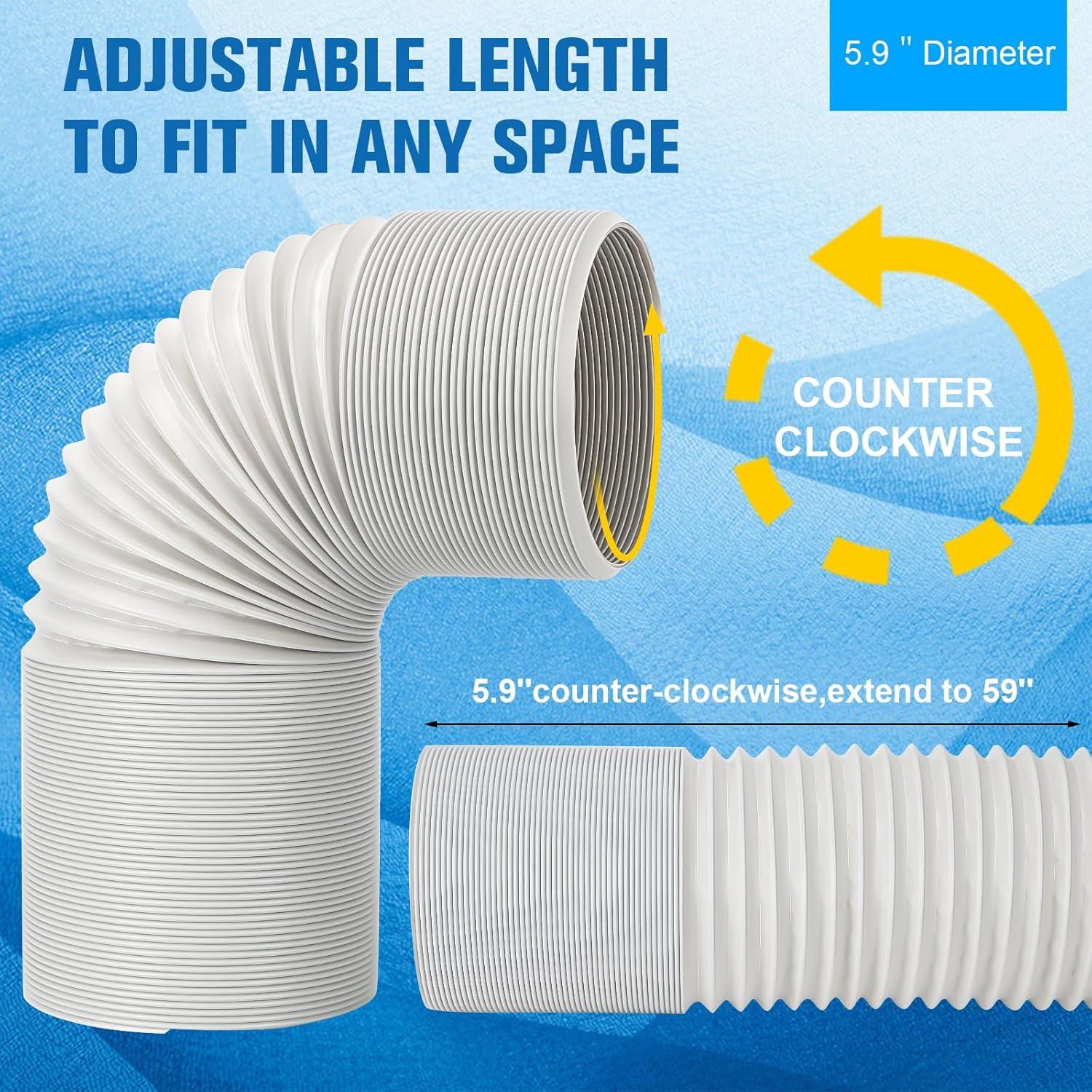 Kit Manguera Escape Aire Acondicionado Portátil 5.9" Diámetro 1.5m