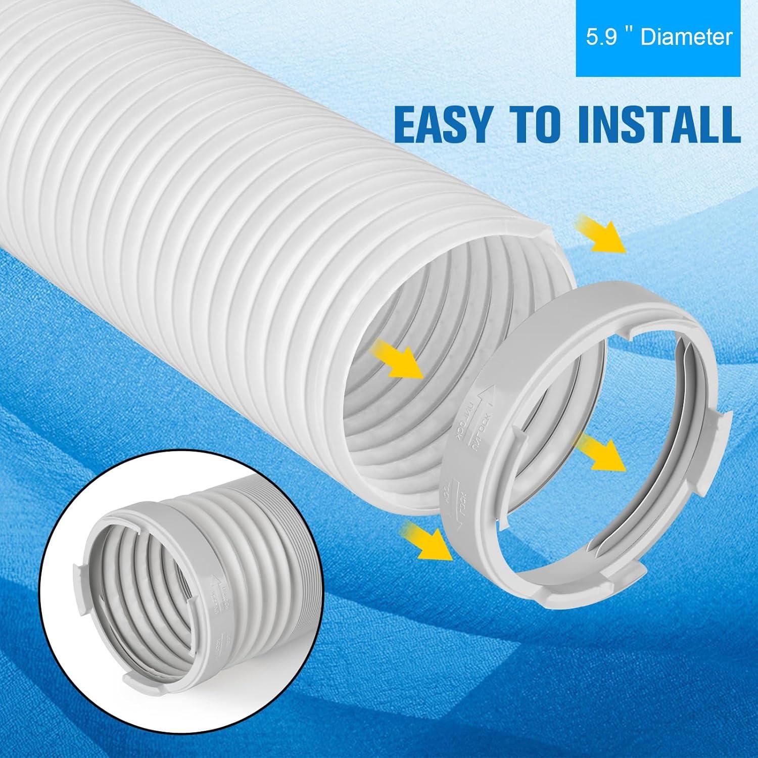 Kit Manguera Escape Aire Acondicionado Portátil 5.9" Diámetro 1.5m