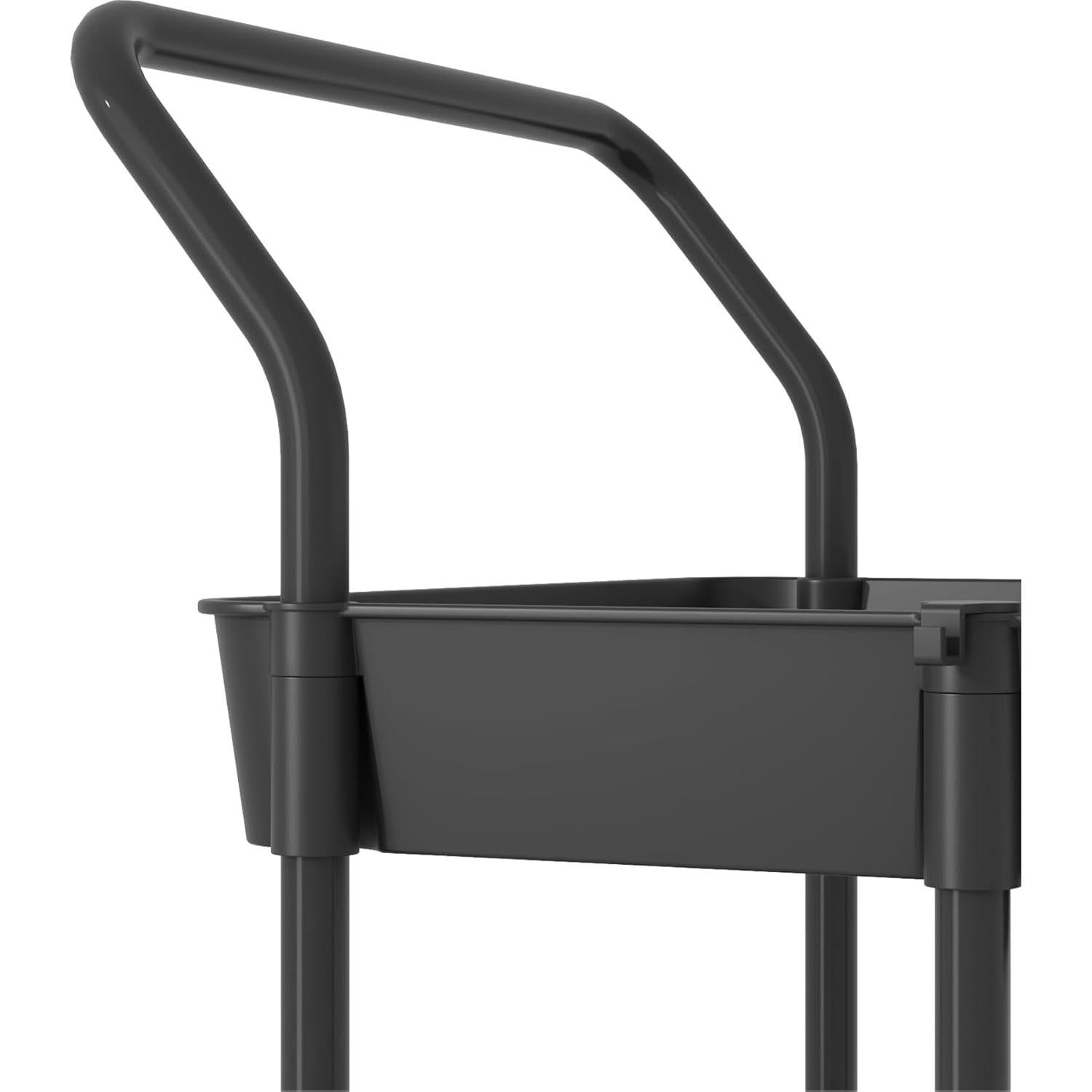 Carro de Almacenamiento Buzowruil 3 Niveles Negro con Ruedas