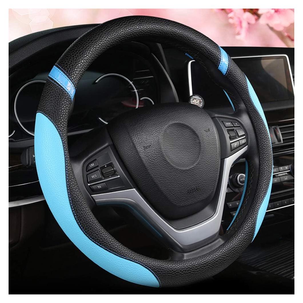 Cubierta de Volante de Cuero Cxtiy 15" Azul Antideslizante