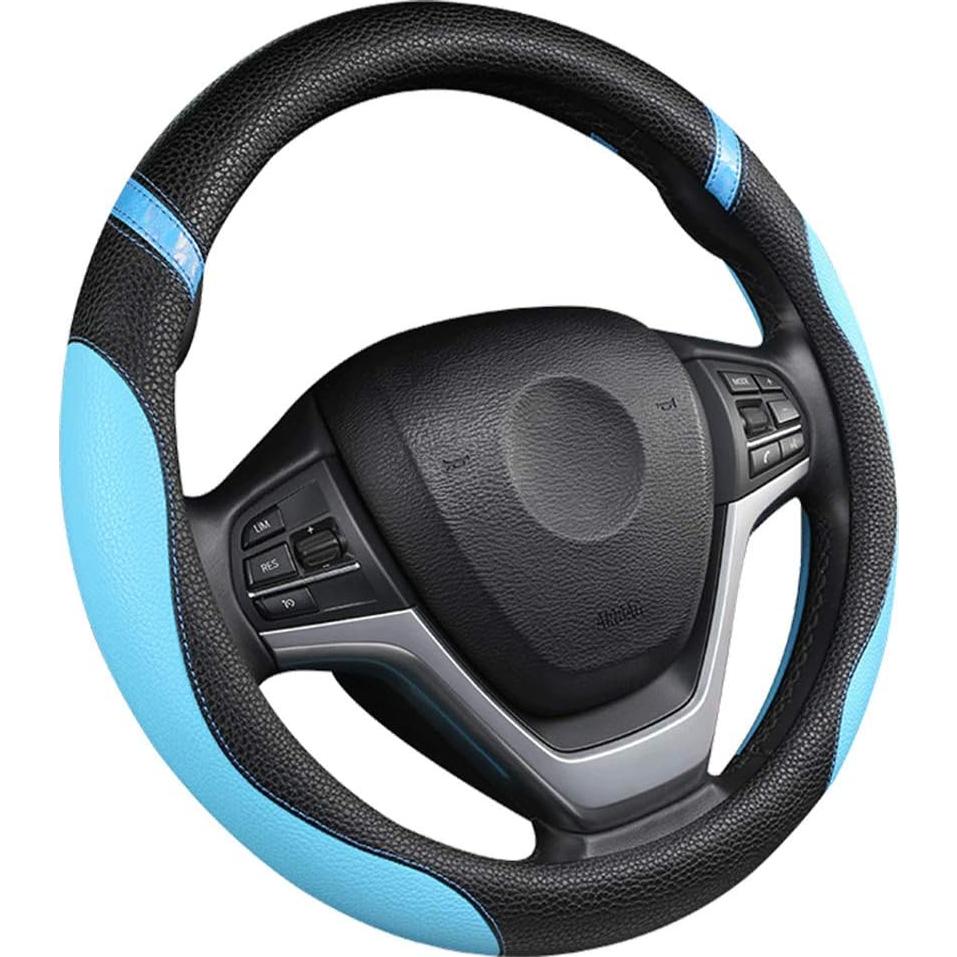 Cubierta de Volante de Cuero Cxtiy 15" Azul Antideslizante