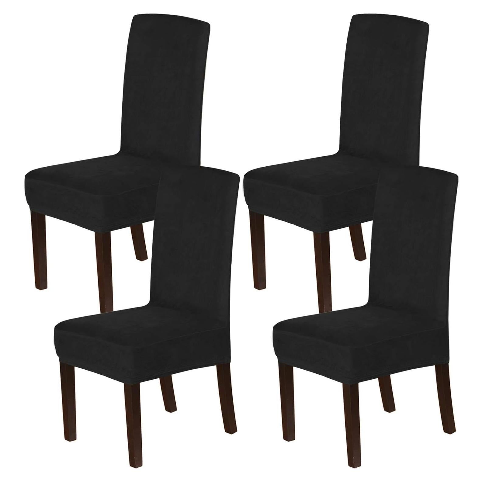 Fundas de Silla de Comedor H.VERSAILTEX Terciopelo Negro