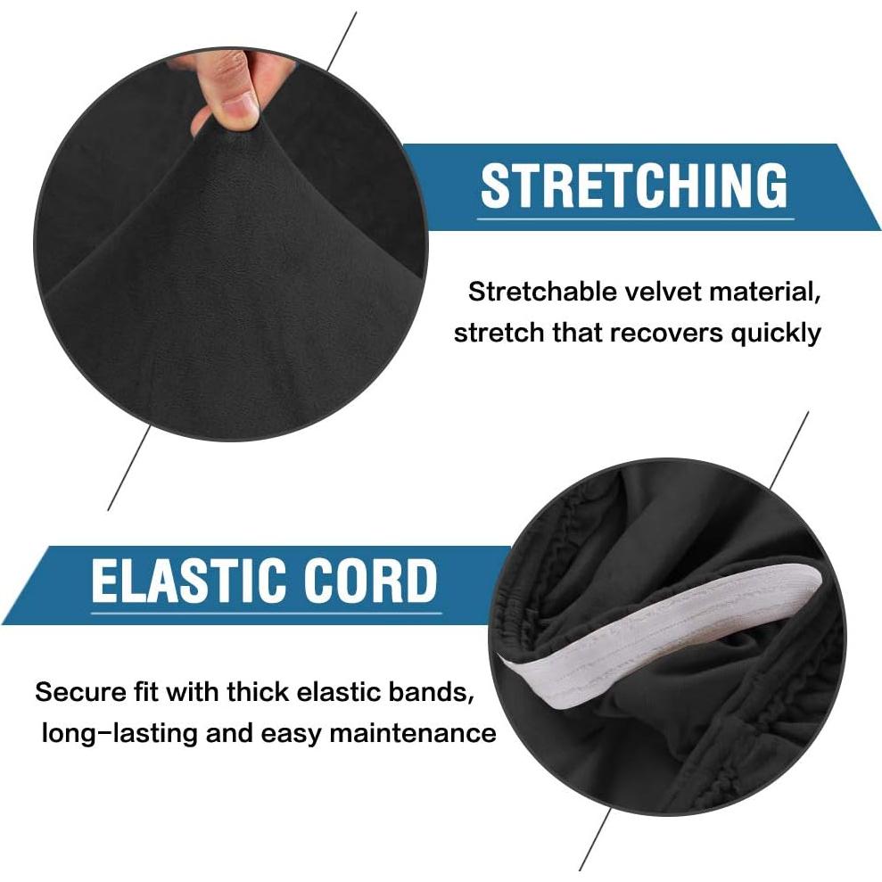 Fundas de Silla de Comedor H.VERSAILTEX Terciopelo Negro