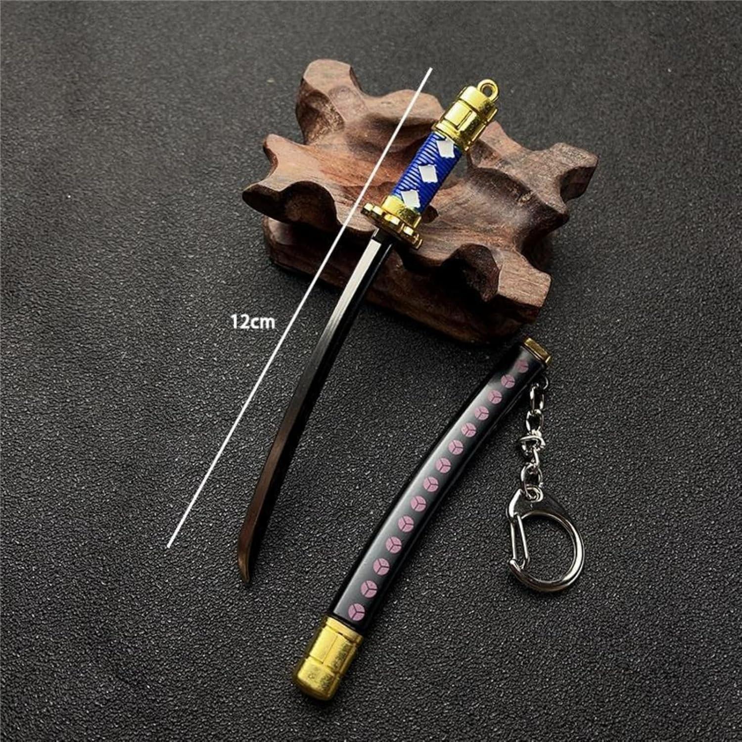 2ps Mini Toy Katana Keychain, Metal Model Sword with Pull Out Best Gift for Anime Lovers Samurai Sword Game Series