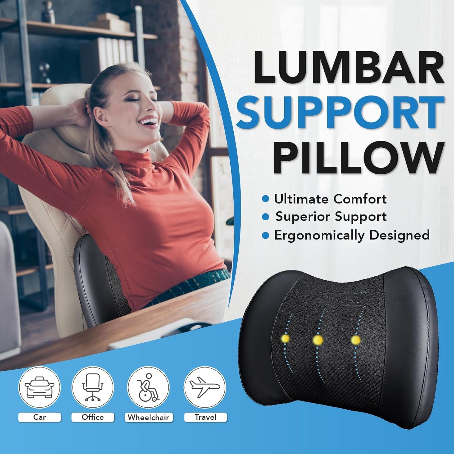 Cojín Lumbar Ergonómico Lofty Aim para Coche y Oficina