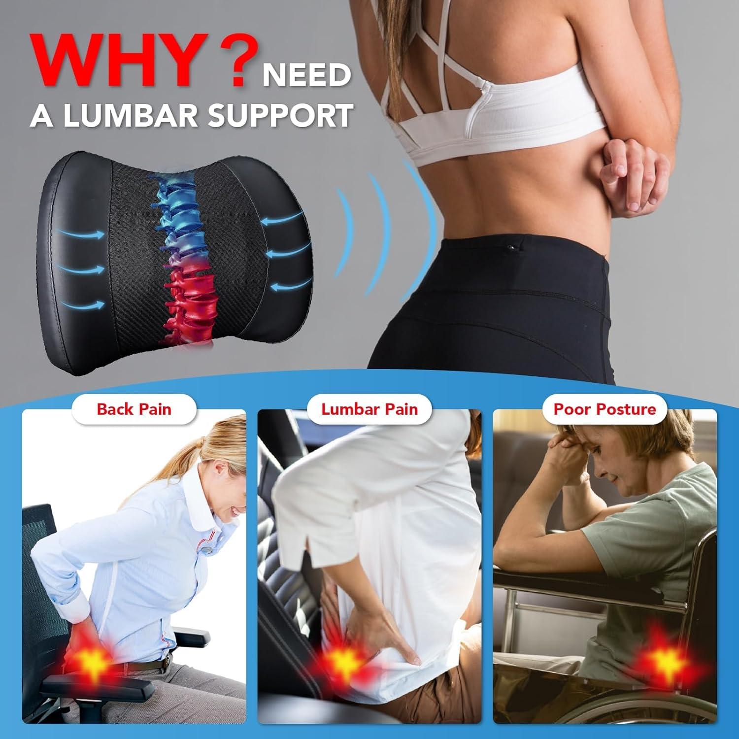 Cojín Lumbar Ergonómico Lofty Aim para Coche y Oficina