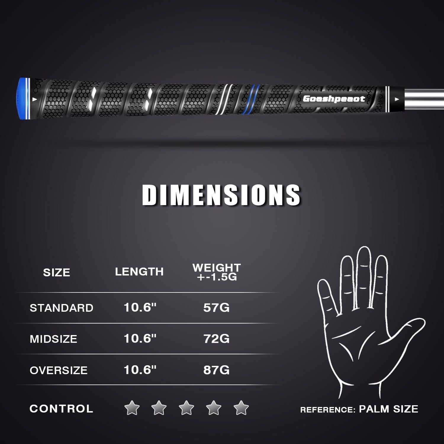 Empuñaduras de Golf Goashpeaot 13 Pack Medianas Azul