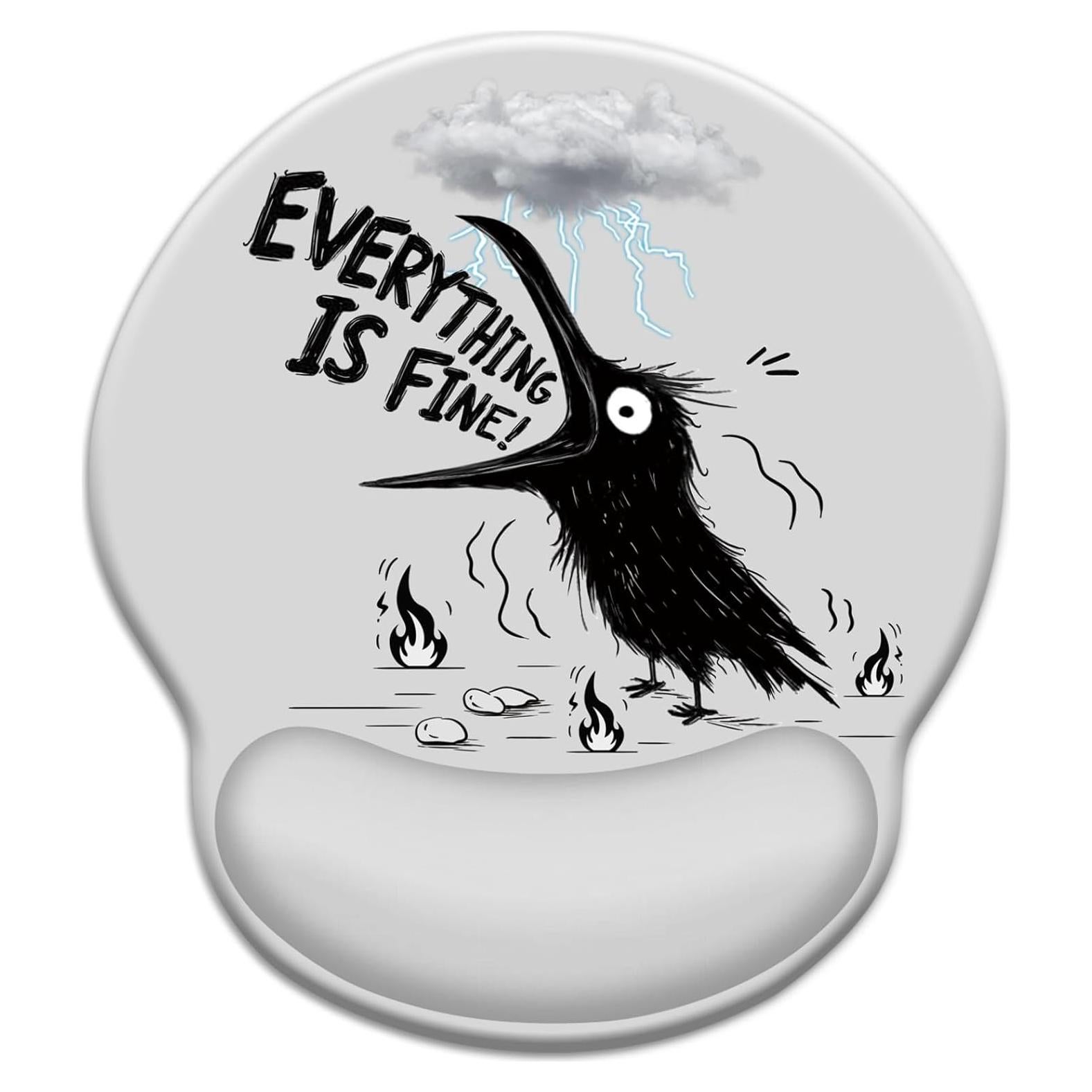 Alfombrilla de Ratón Ergonómica Blusabaca Cuervo 25.1x22.1cm