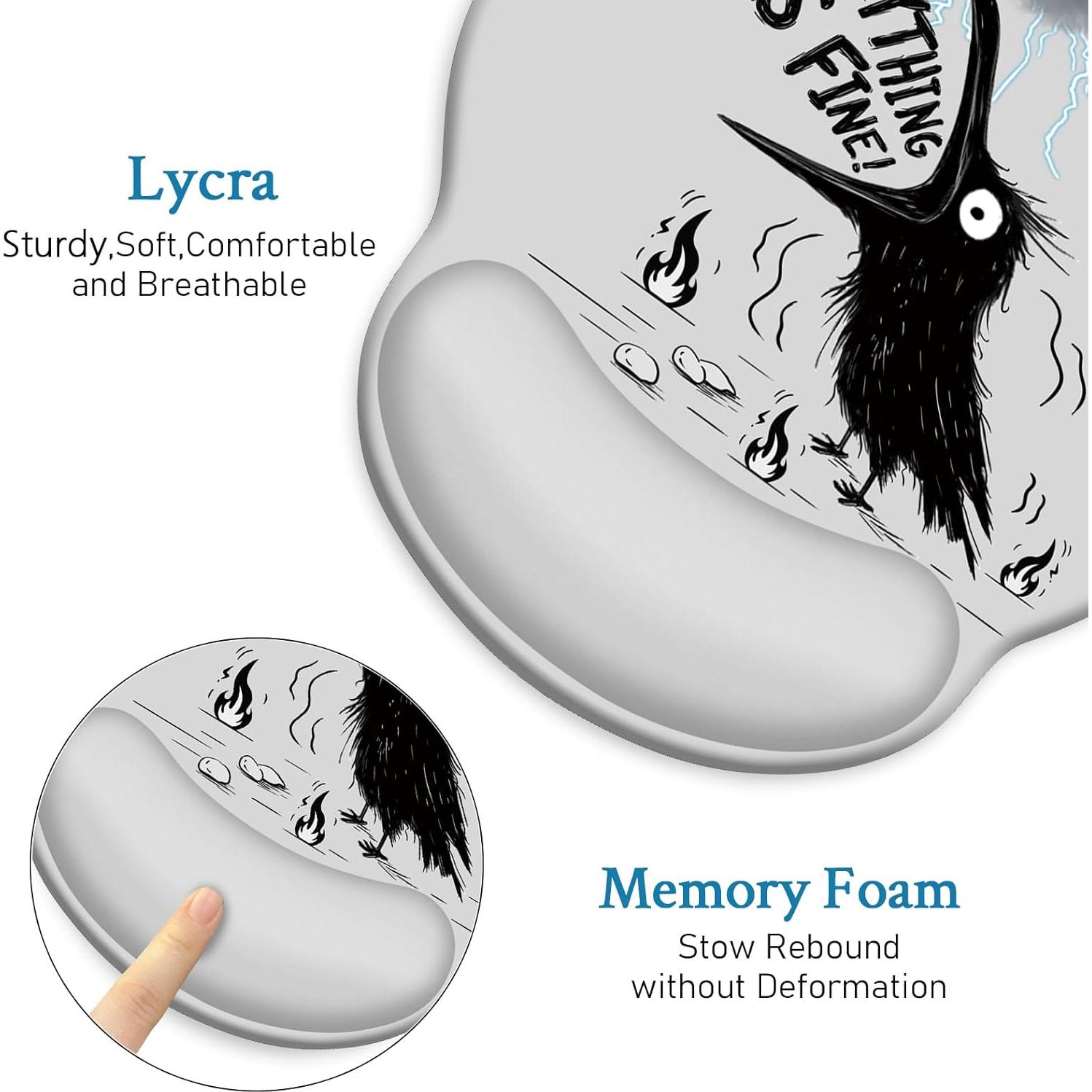 Alfombrilla de Ratón Ergonómica Blusabaca Cuervo 25.1x22.1cm