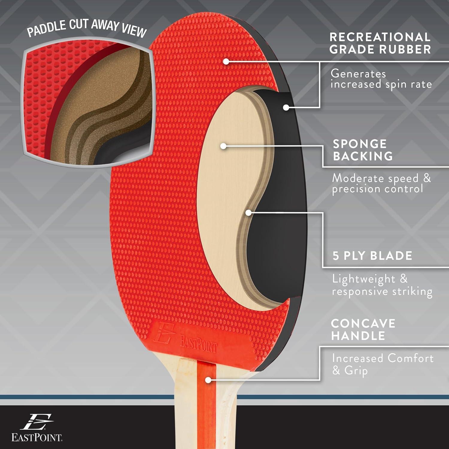 Conjunto de Palas de Ping Pong EastPoint para 2 Jugadores