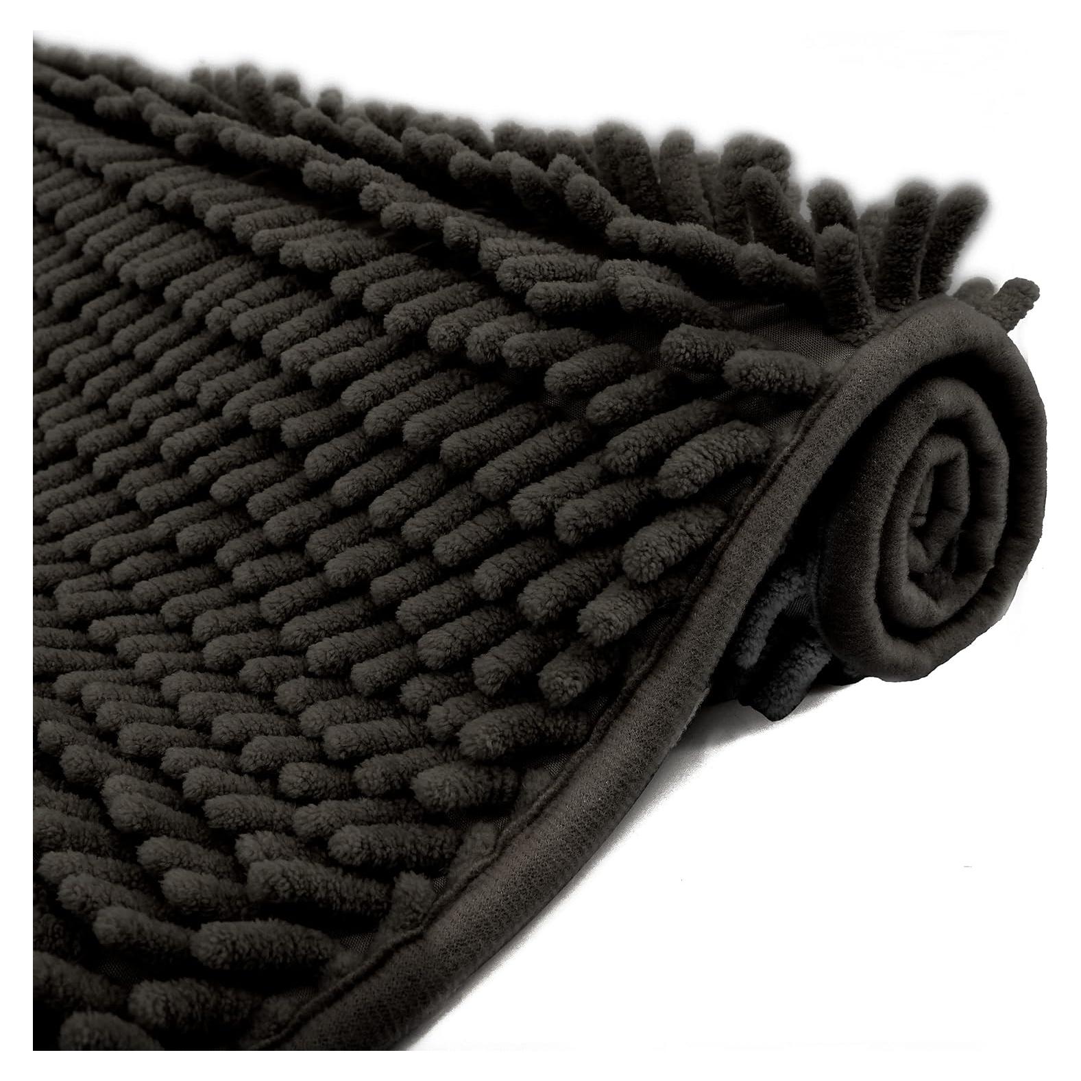 Alfombra de Baño Antideslizante Eanpet Chenille 40x60cm Negro