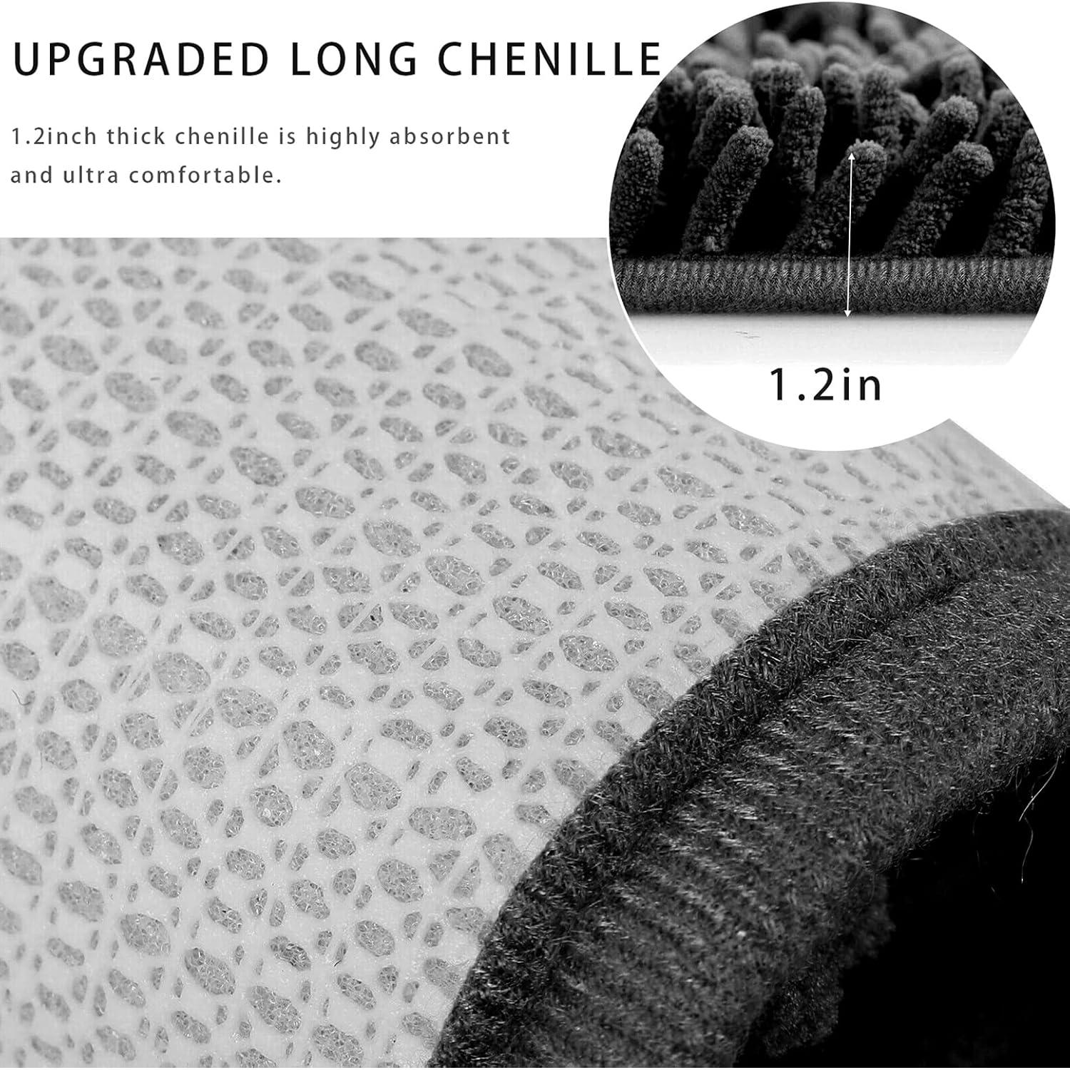 Alfombra de Baño Antideslizante Eanpet Chenille 40x60cm Negro