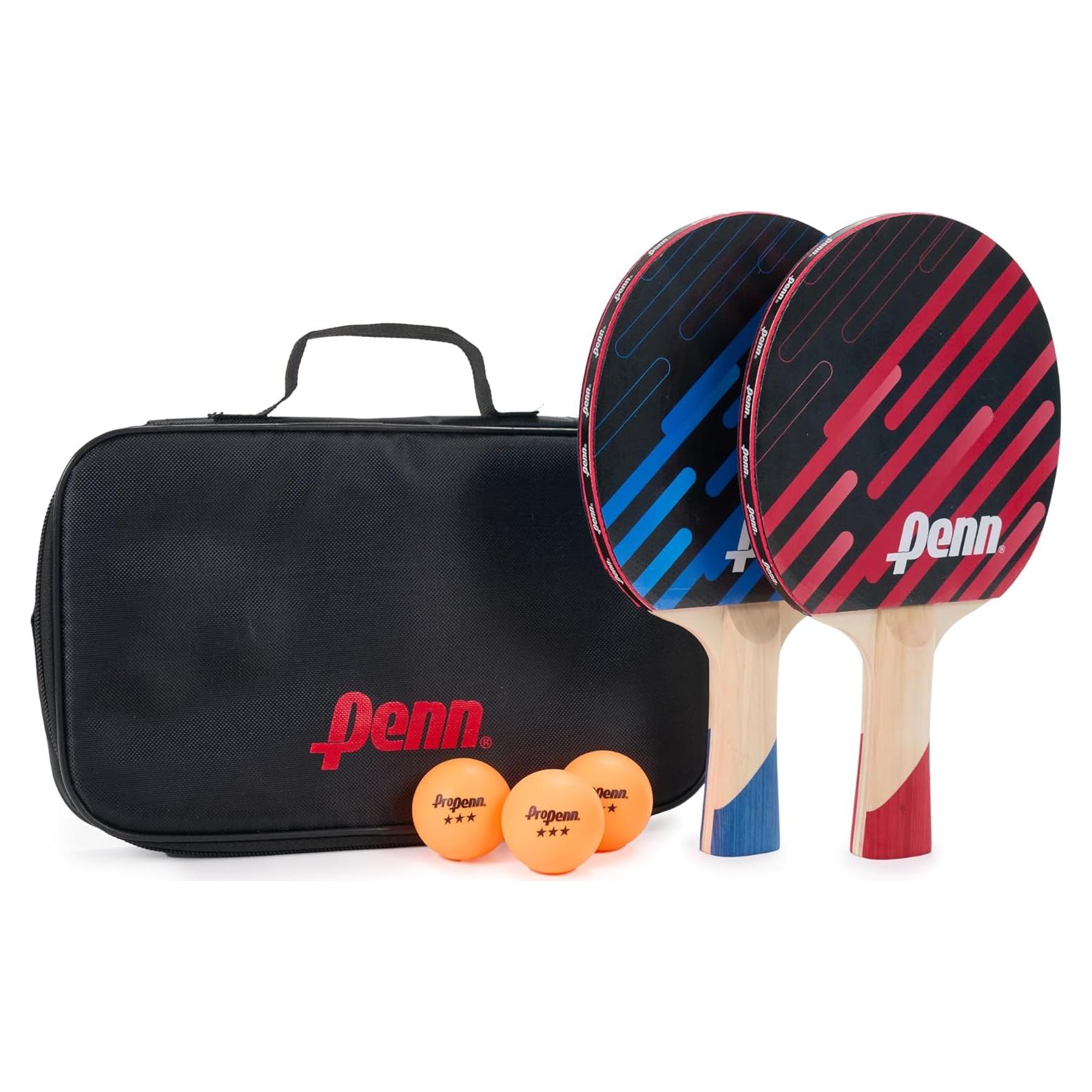 Palas de Ping Pong Penn 3.0 - Kit para 2 Jugadores con Pelotas