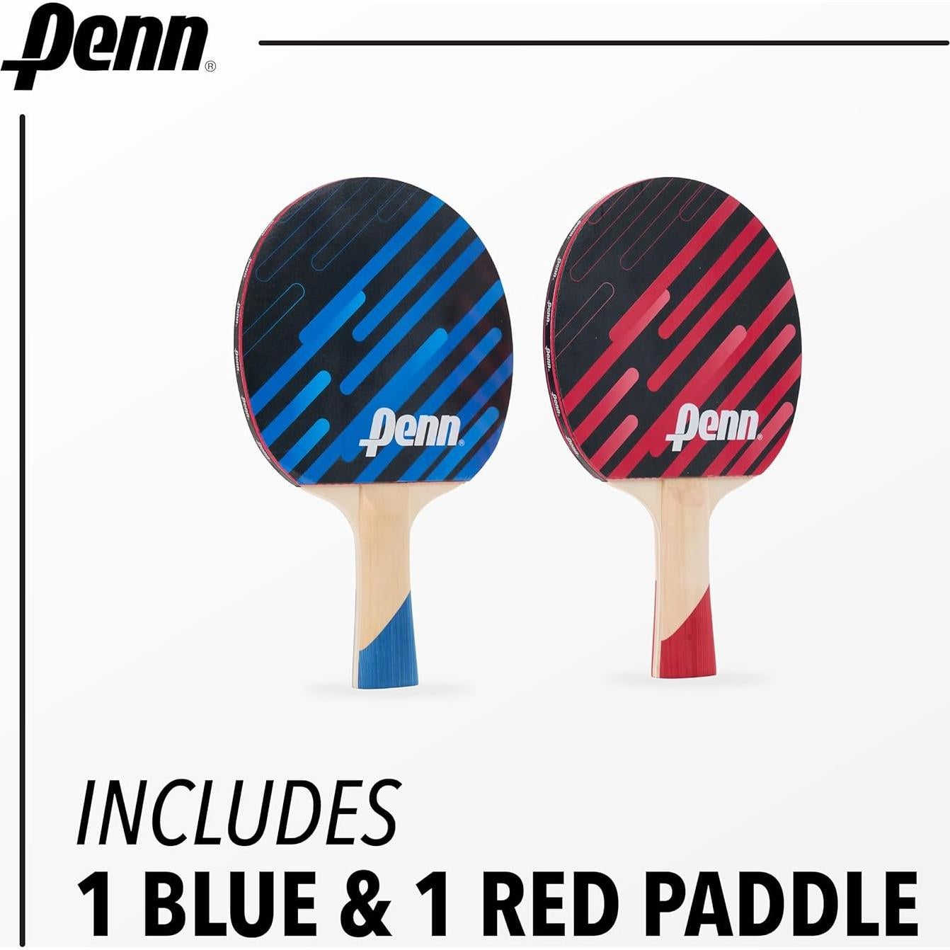 Palas de Ping Pong Penn 3.0 - Kit para 2 Jugadores con Pelotas