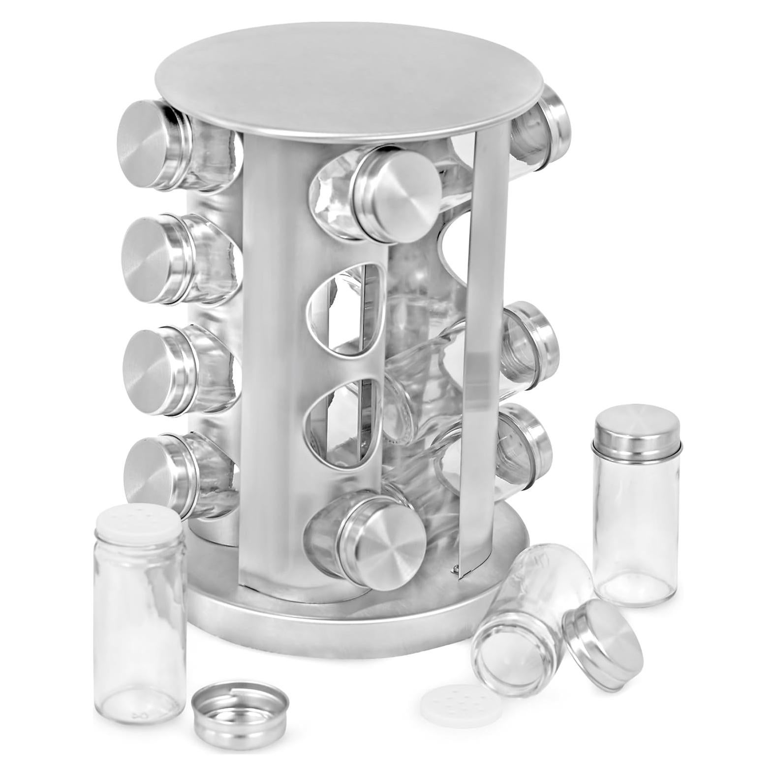 Revolvente de Especias Mejor de Internet con 16 Tarros de Acero Inoxidable