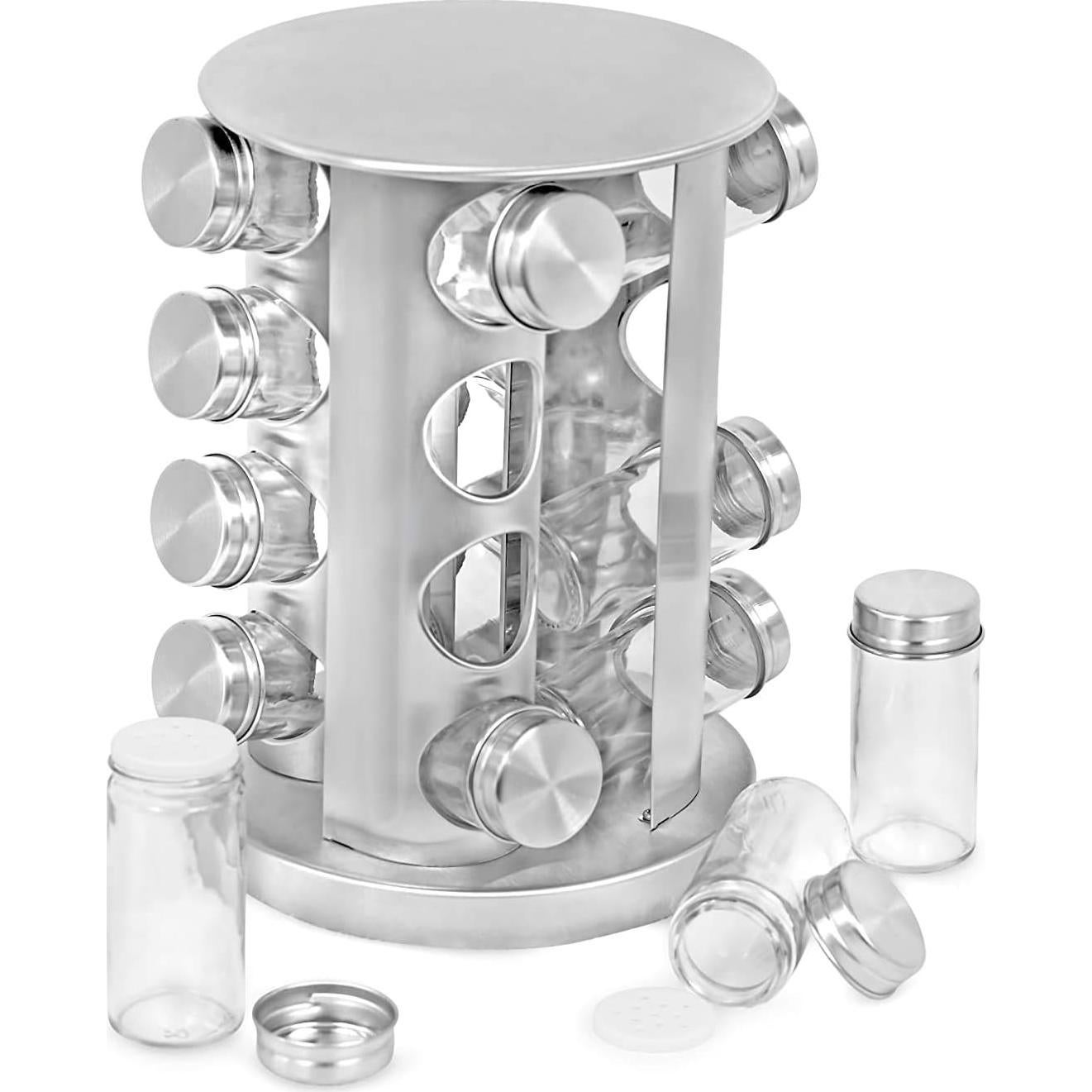 Revolvente de Especias Mejor de Internet con 16 Tarros de Acero Inoxidable