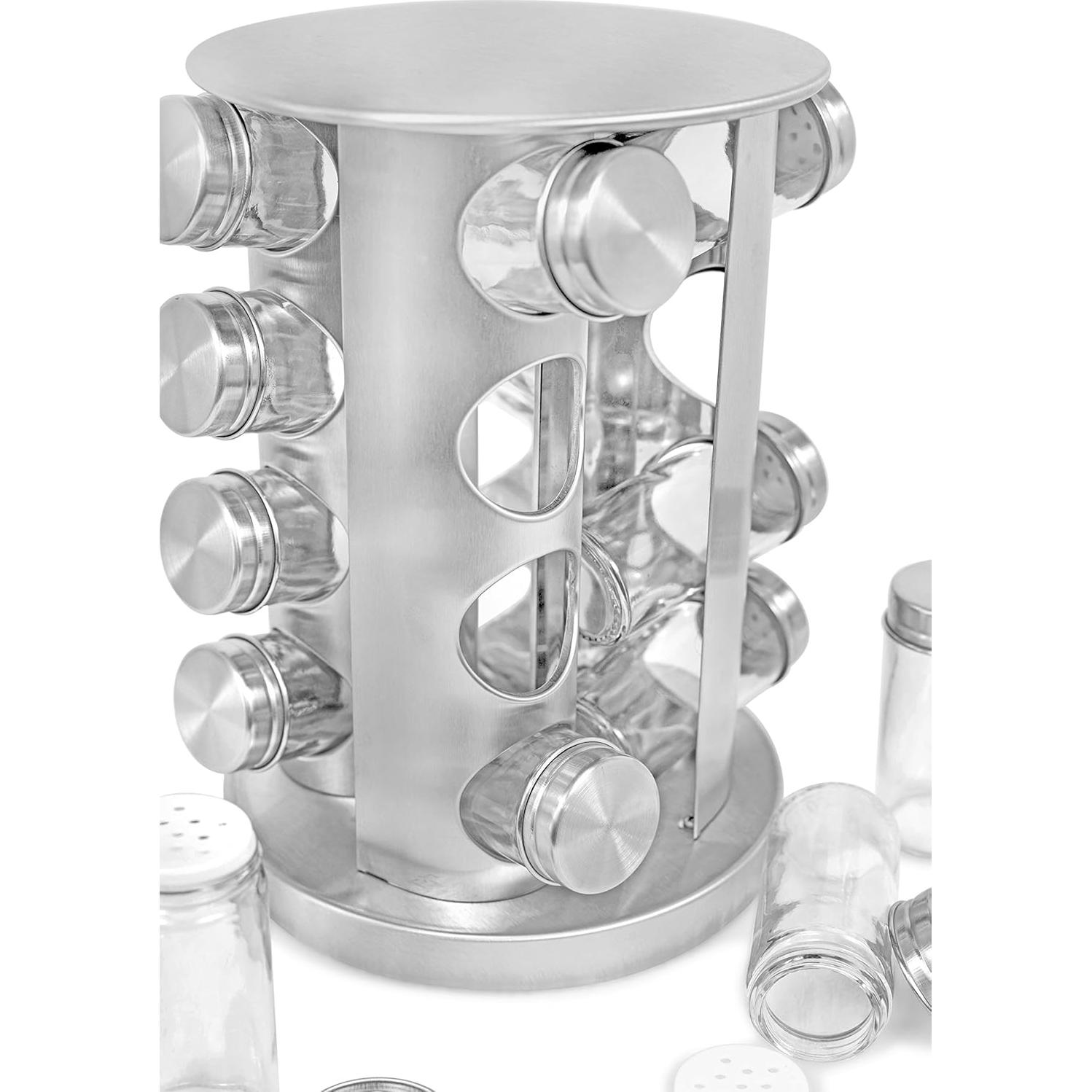 Revolvente de Especias Mejor de Internet con 16 Tarros de Acero Inoxidable