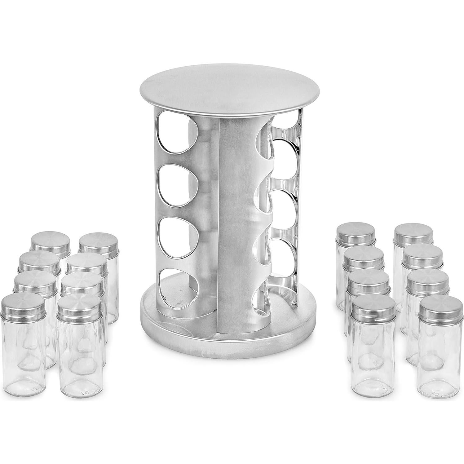 Revolvente de Especias Mejor de Internet con 16 Tarros de Acero Inoxidable