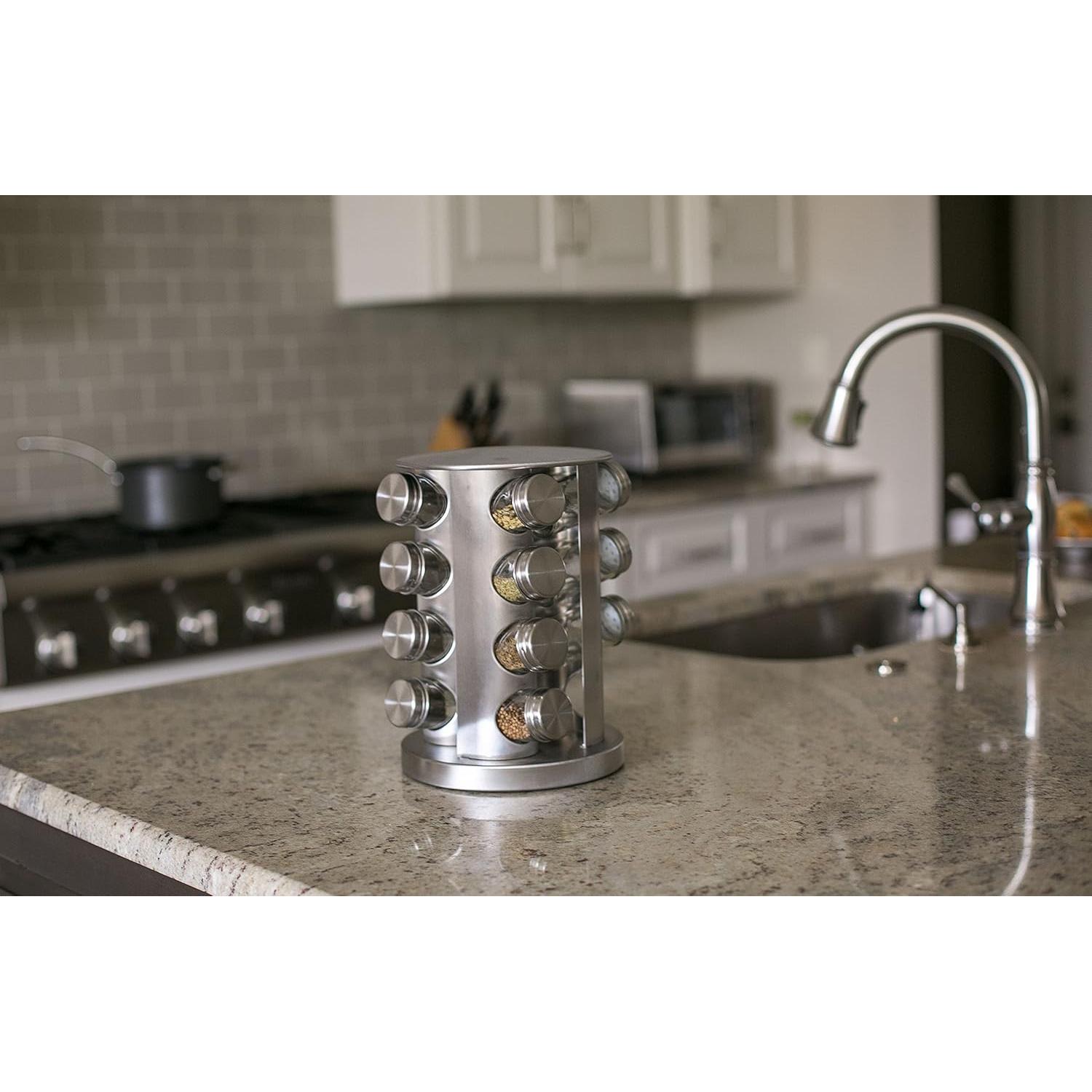 Revolvente de Especias Mejor de Internet con 16 Tarros de Acero Inoxidable