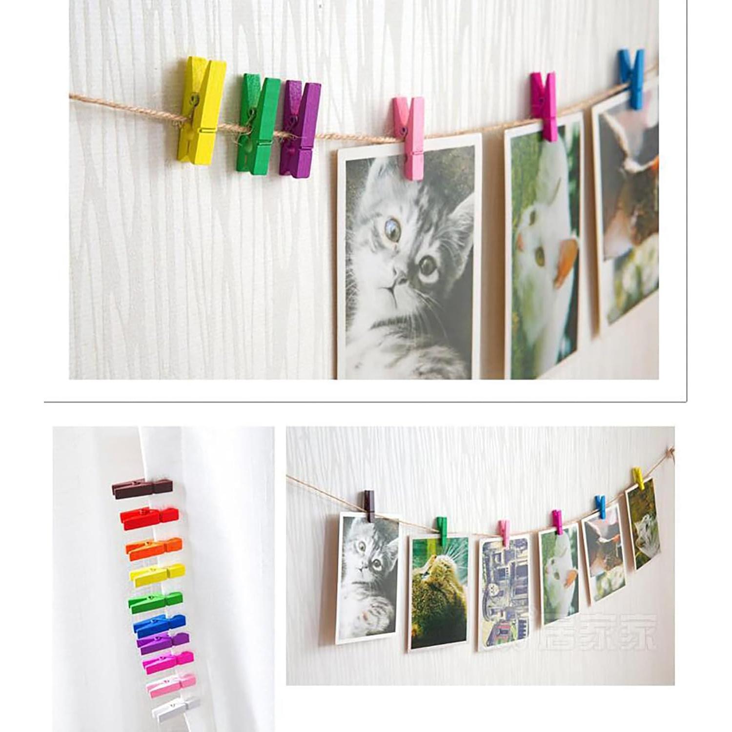 Mini Pinzas de Madera Yansanido 100pcs 2.5cm Multicolor