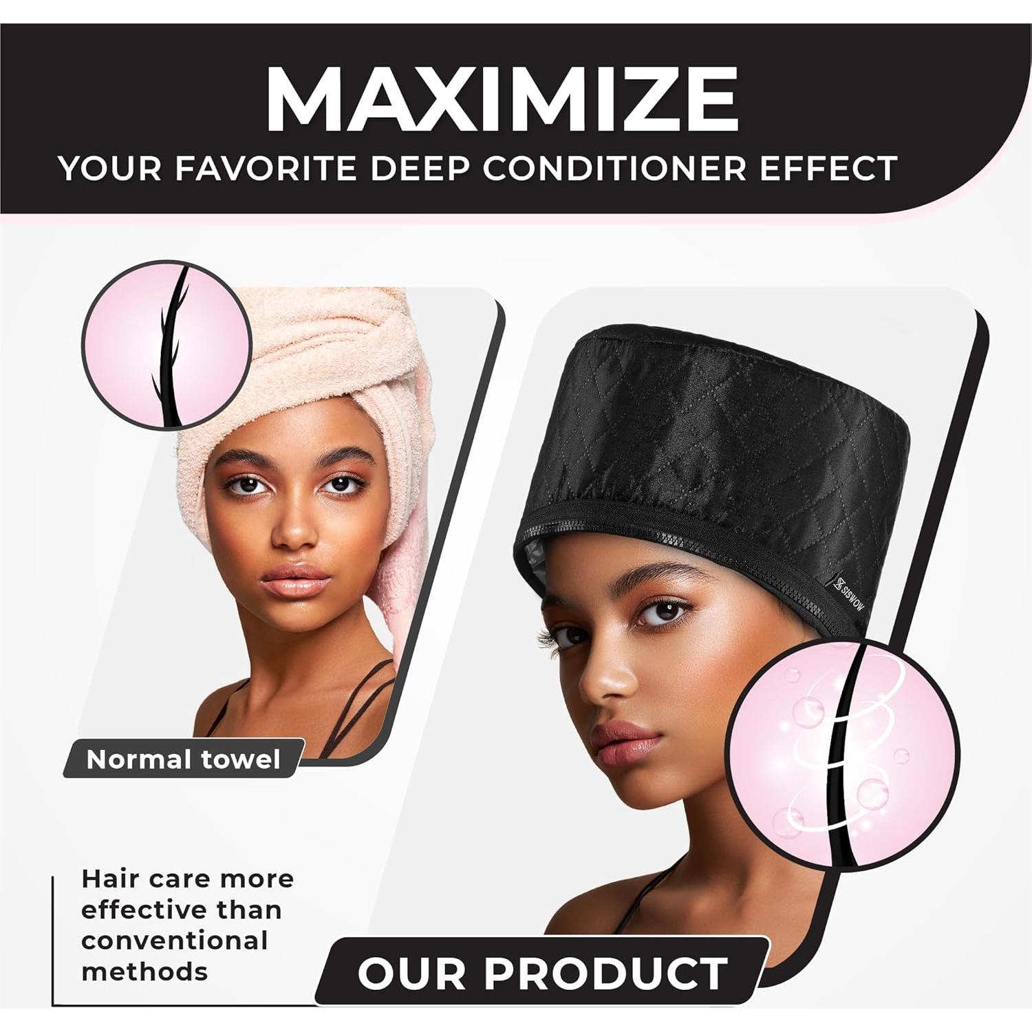 Gorro Térmico para Cabello SISWOW - Acondicionador Profundo Negro